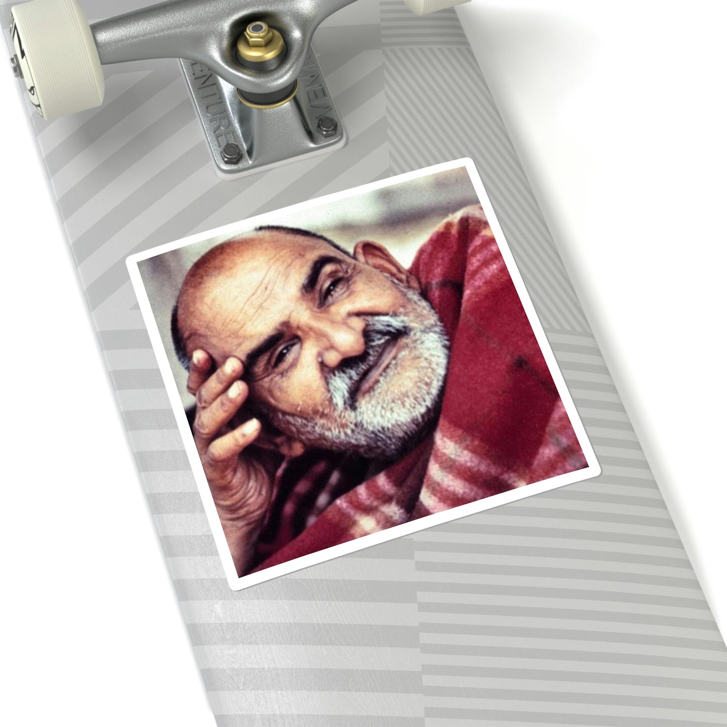 Square Stickers - Neem Karoli Baba Hindu Saint - "Love all men as God, even if they hurt you or shame you." - Green Forest Home