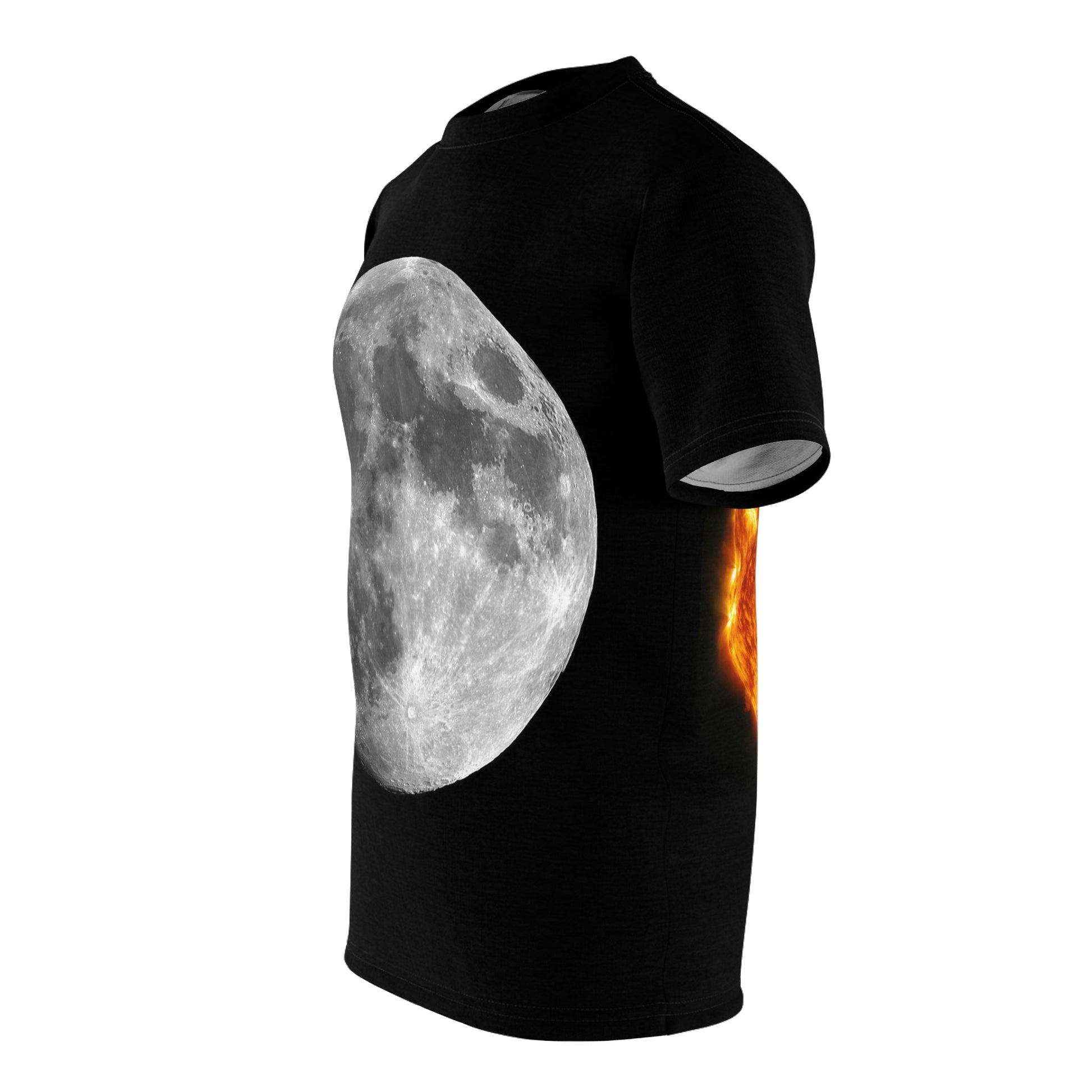 STAR MARVELS: Unisex AOP Cut & Sew Tee - Our beloved Moon and Sun - NASA HUBBLE space telescope - Green Forest Home