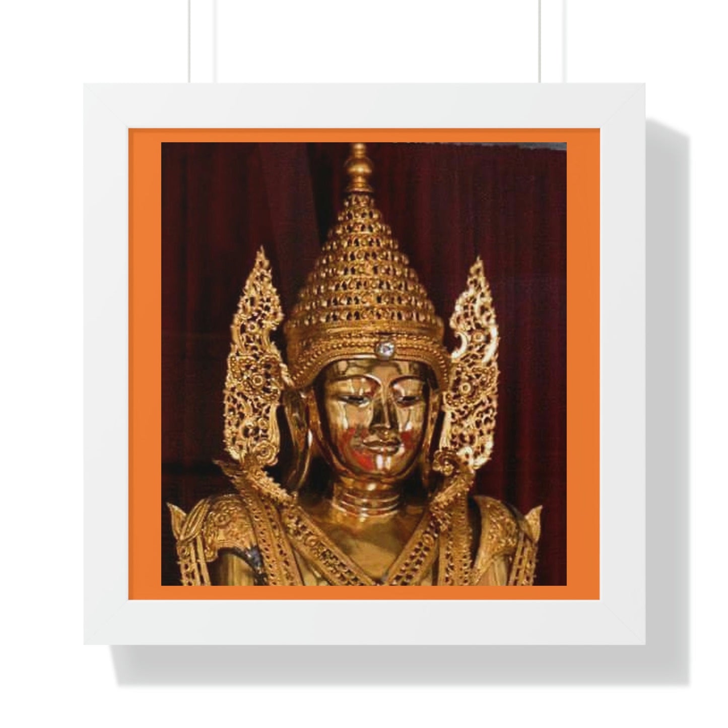 Theravada Buddhism - Framed Horizontal Poster - Buddha in Pagoda (top section) - TKAM Monastery - near Boulder Creek CA - Print in USA - Green Forest Home