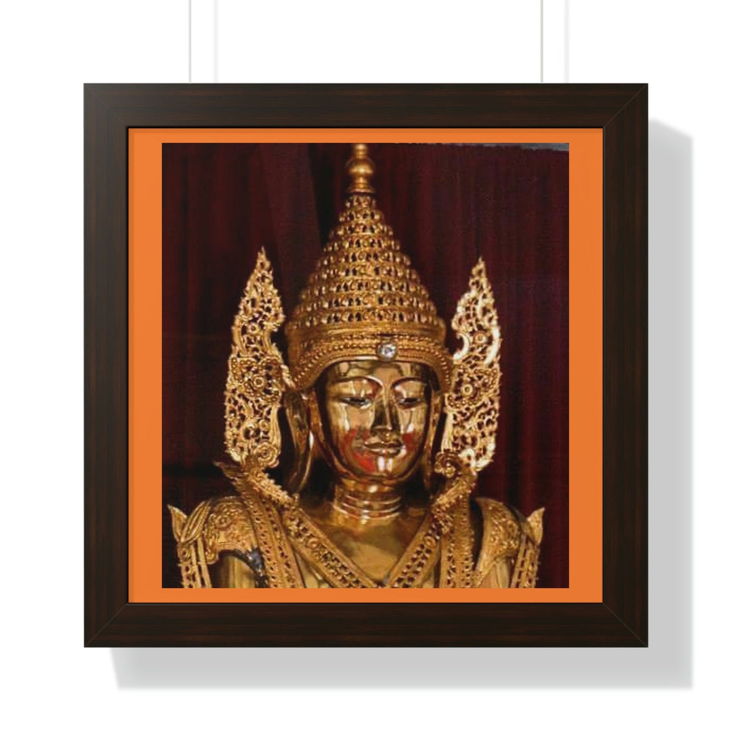 Theravada Buddhism - Framed Horizontal Poster - Buddha in Pagoda (top section) - TKAM Monastery - near Boulder Creek CA - Print in USA - Green Forest Home