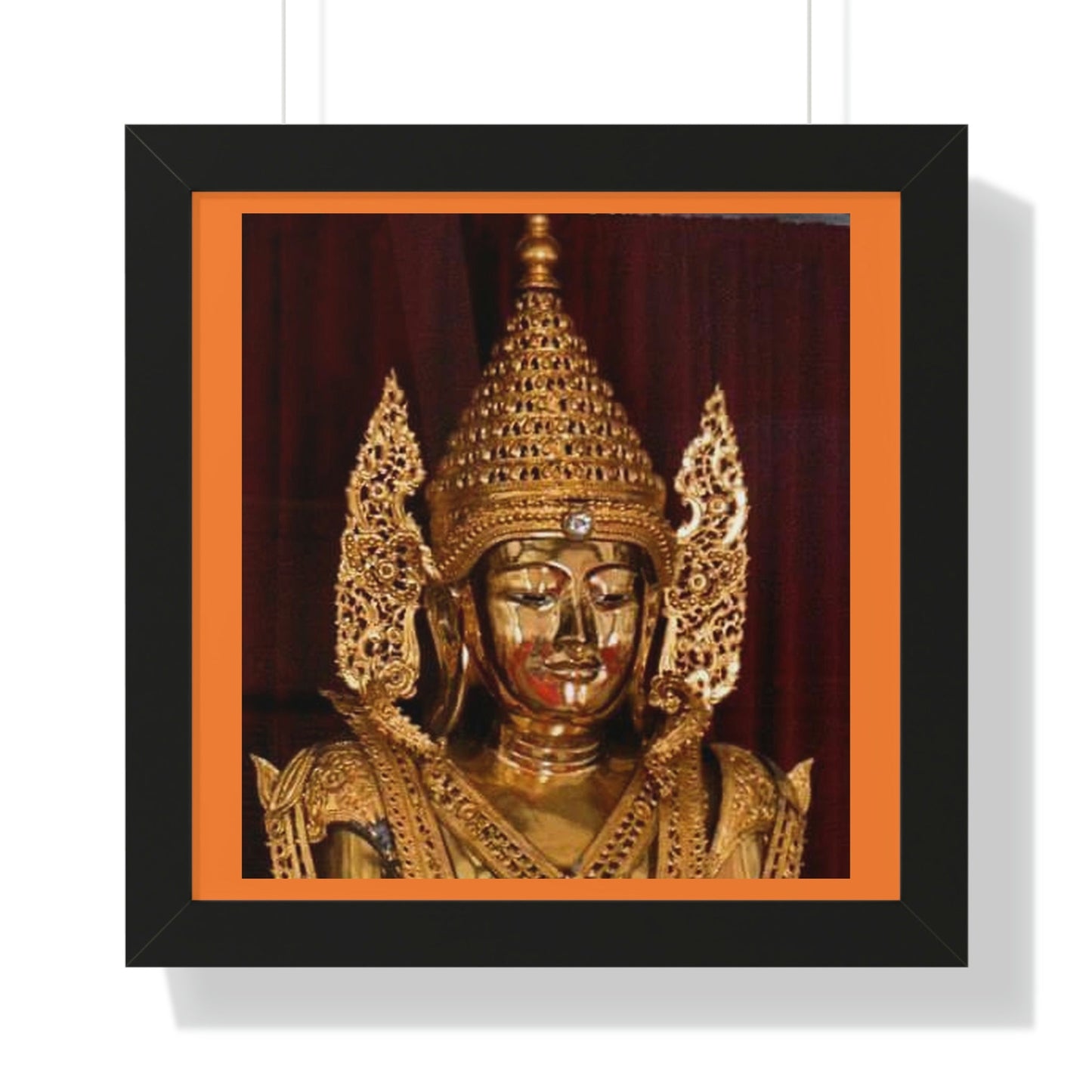 Theravada Buddhism - Framed Horizontal Poster - Buddha in Pagoda (top section) - TKAM Monastery - near Boulder Creek CA - Print in USA - Green Forest Home