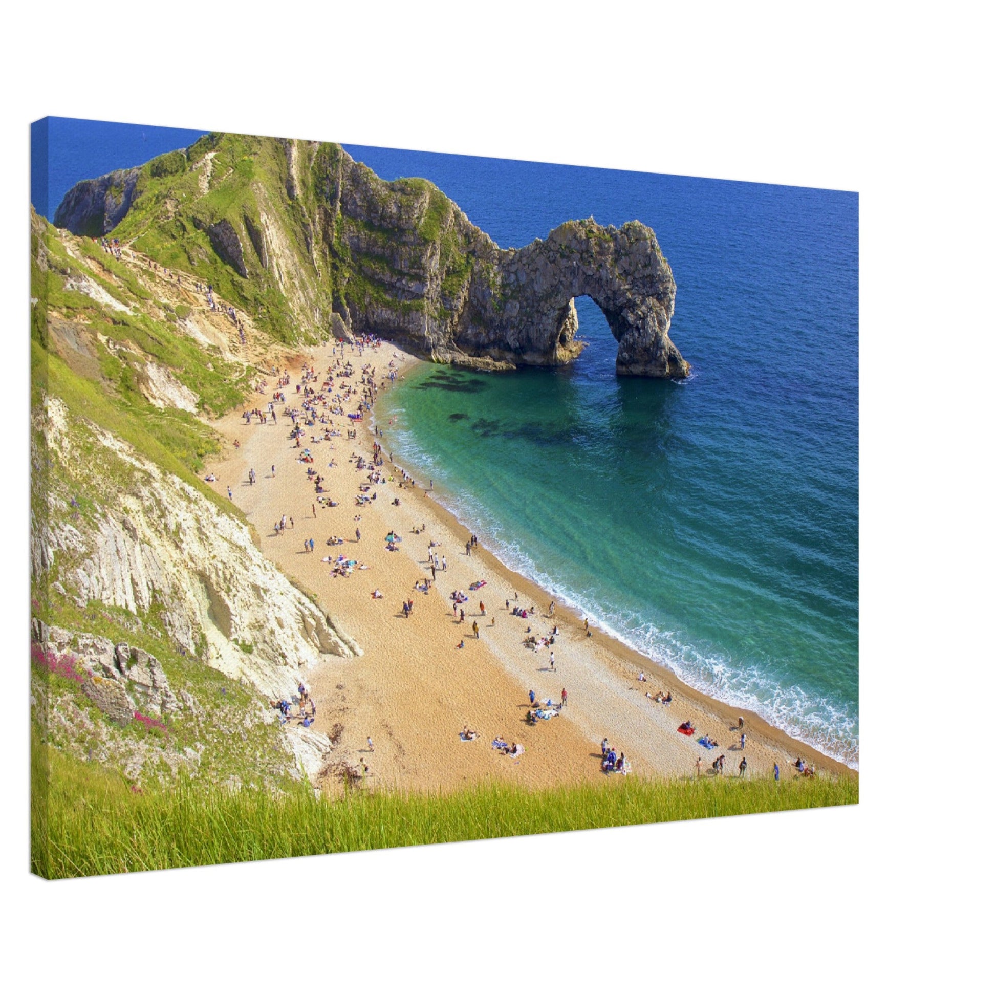 Thin Canvas - Beaches and Durdle Door cliffs, Jurassic coast, UK - ENGLAND - EUROPE - Green Forest Home