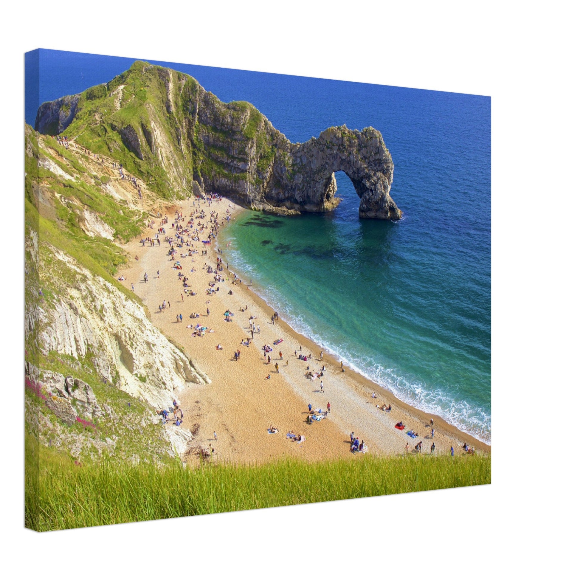 Thin Canvas - Beaches and Durdle Door cliffs, Jurassic coast, UK - ENGLAND - EUROPE - Green Forest Home