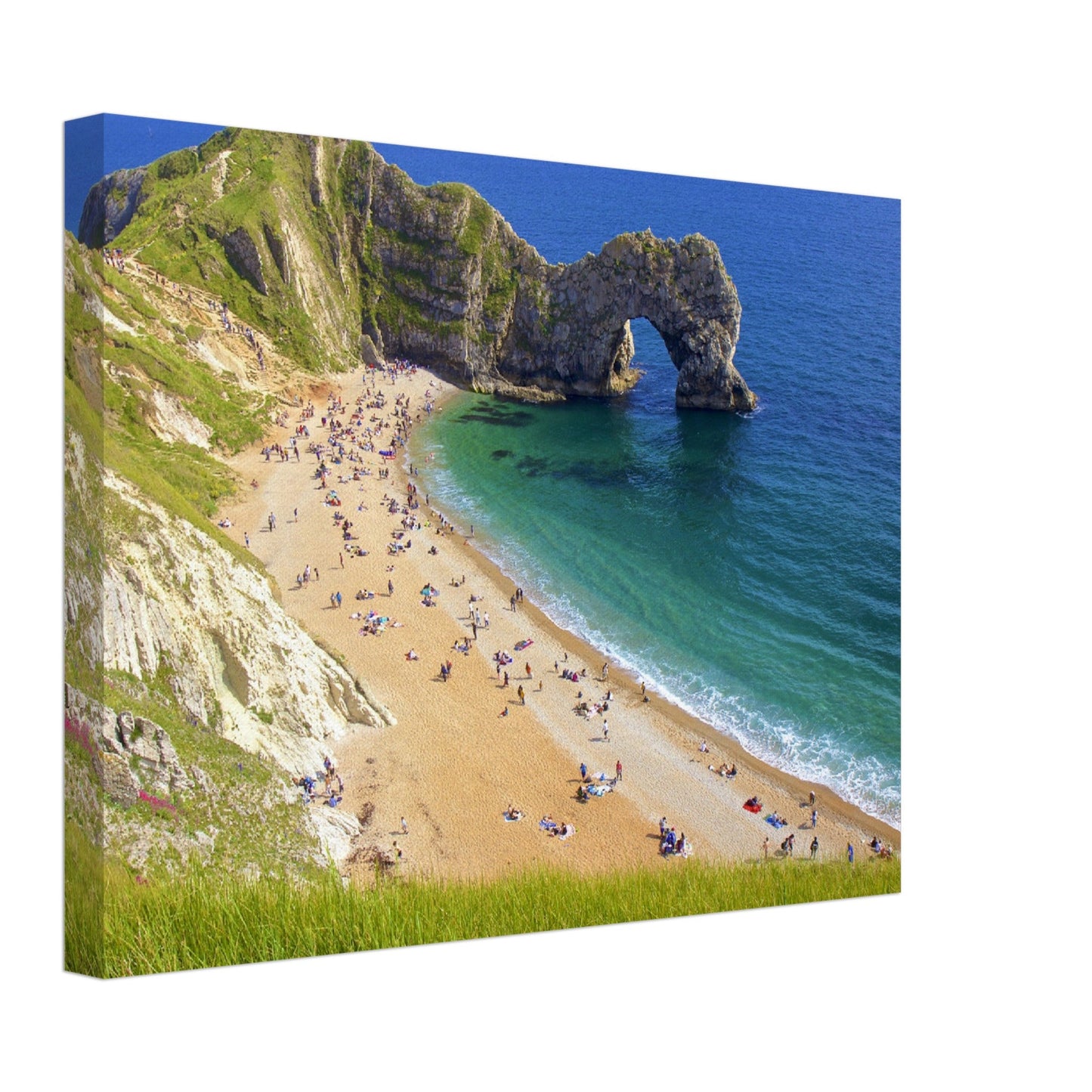 Thin Canvas - Beaches and Durdle Door cliffs, Jurassic coast, UK - ENGLAND - EUROPE - Green Forest Home