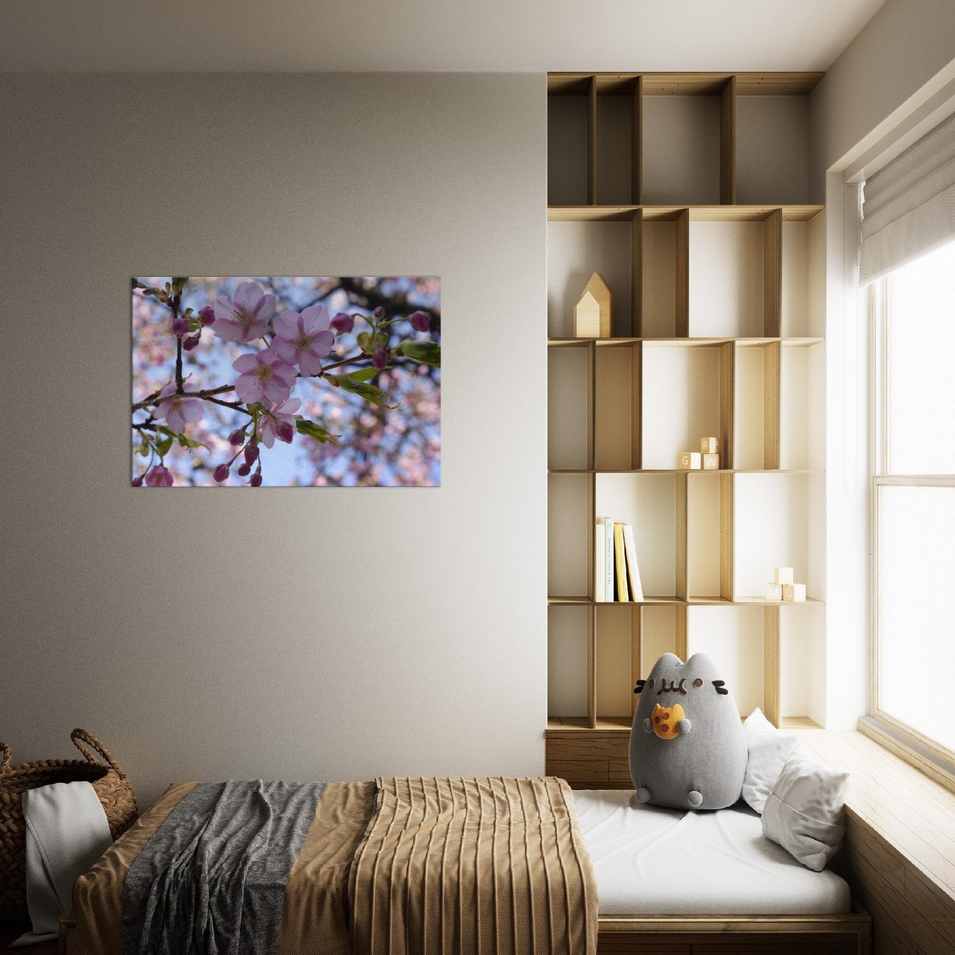 Thin Canvas Close-up Japan cherry blossom pink flower sakura branch nature - JAPAN - Green Forest Home