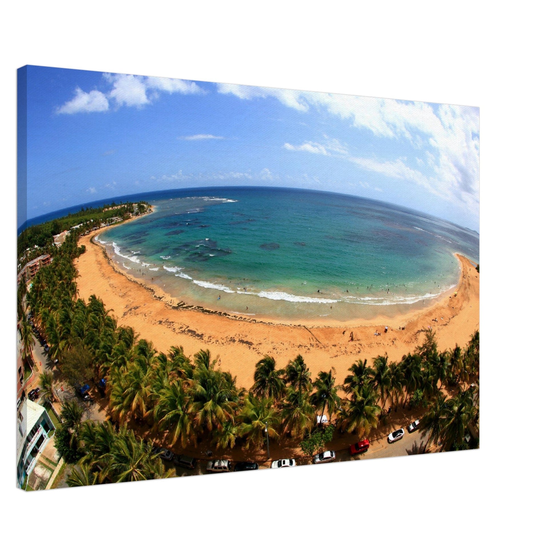 Thin Canvas - Fisheye view of Playa Azul at Luquillo, PUERTO RICO - Green Forest Home