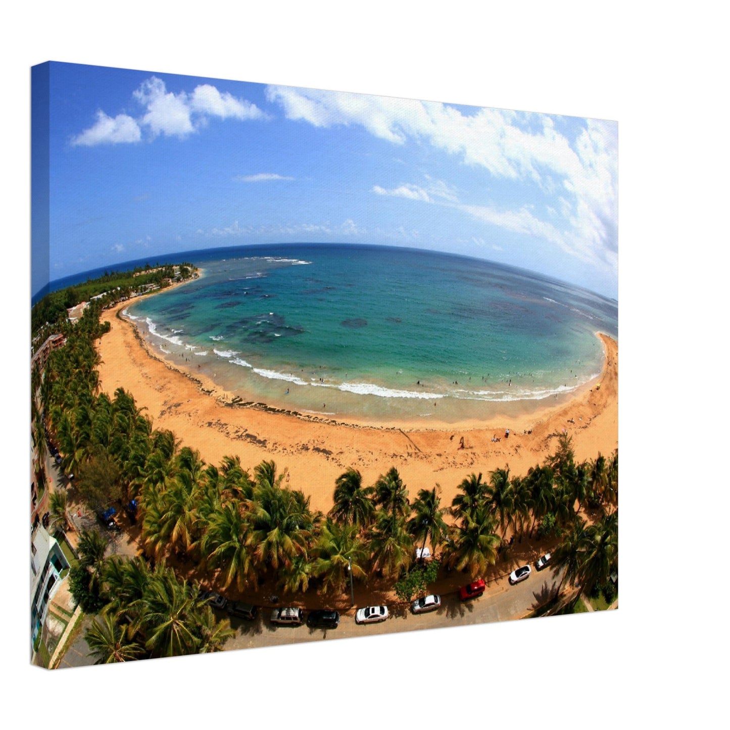 Thin Canvas - Fisheye view of Playa Azul at Luquillo, PUERTO RICO - Green Forest Home