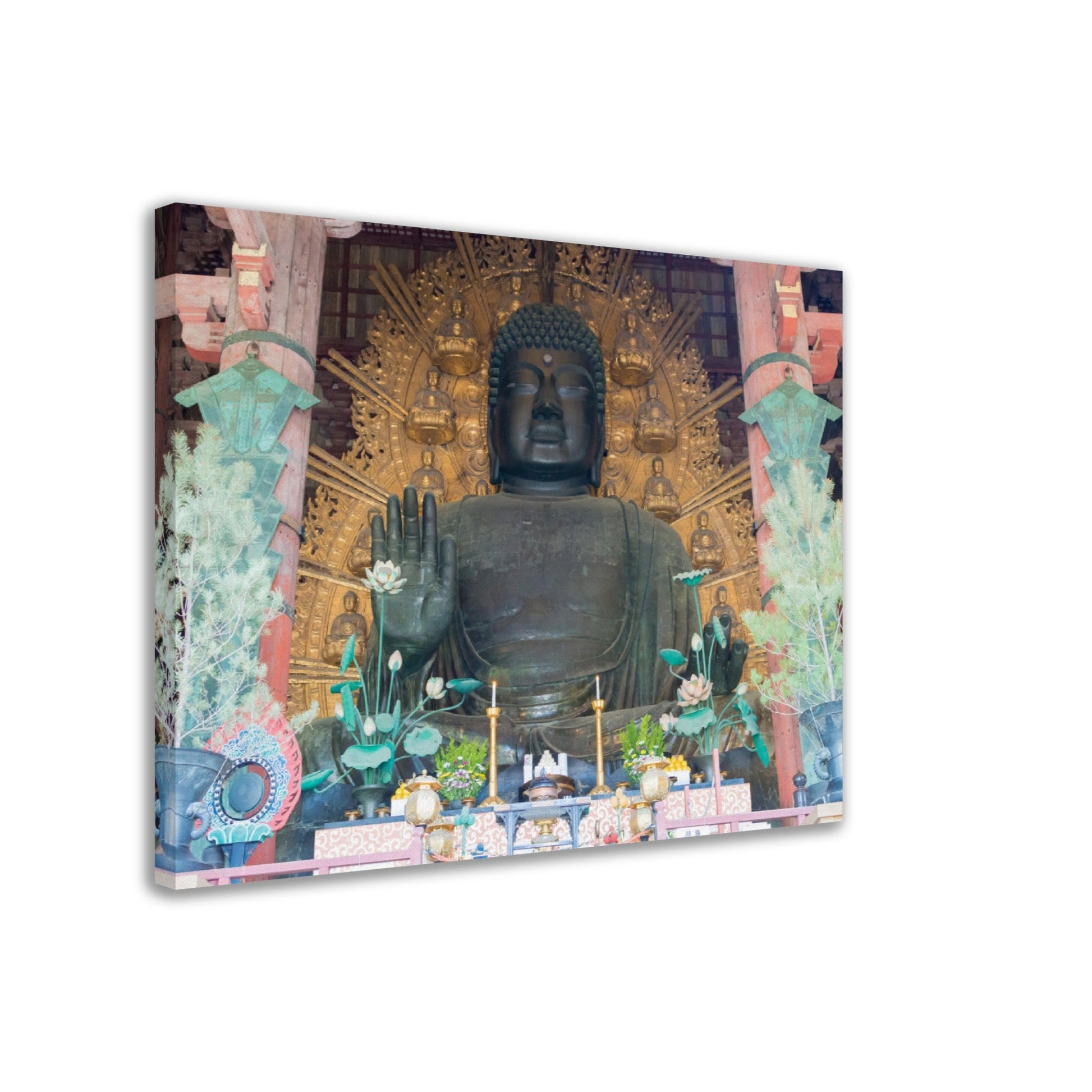 Thin Canvas - Giant Buddha Statue Daibutsu at Todaiji Temple in Nara, JAPAN - Green Forest Home