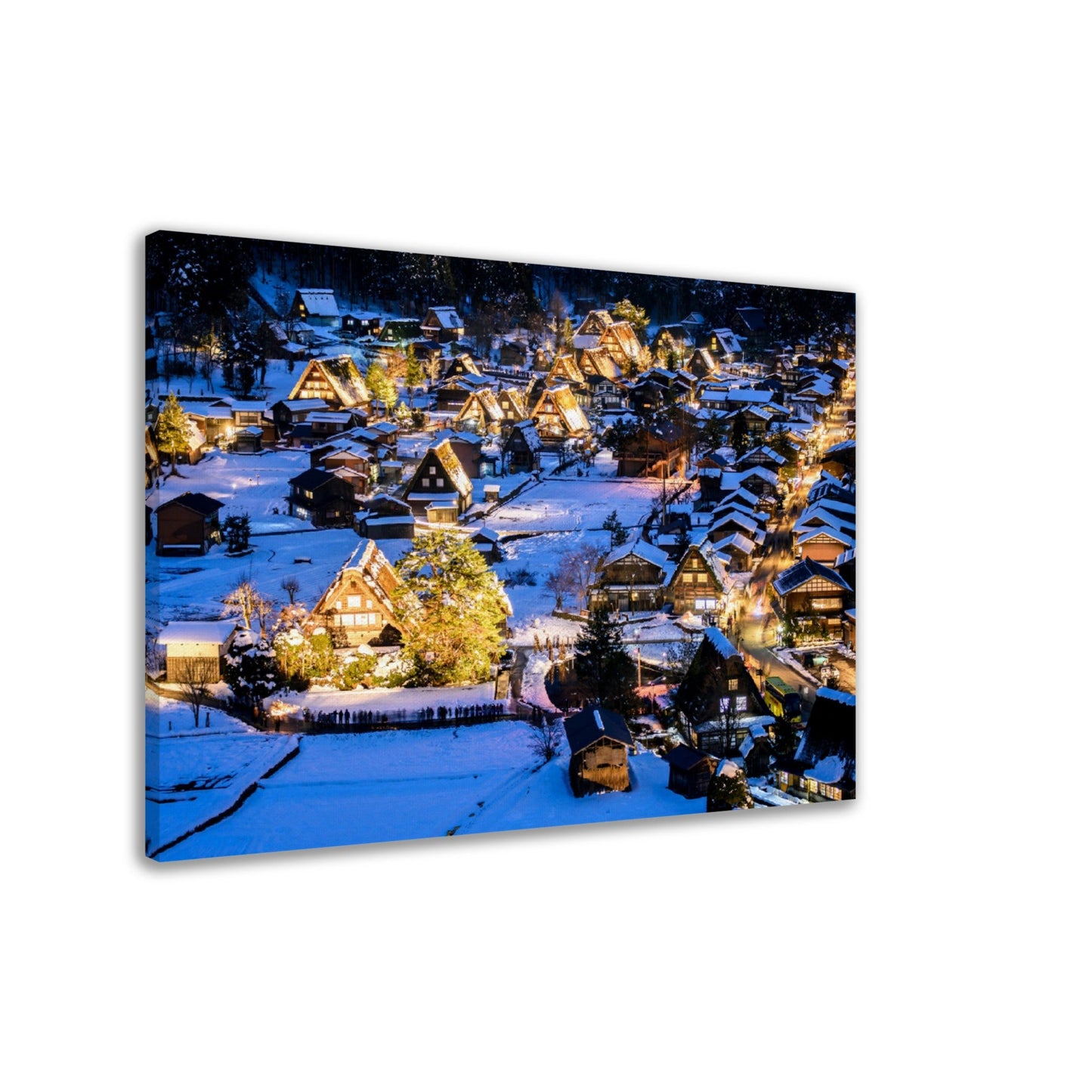 Thin Canvas - Hirakawago in Central Japan view at night - WINTER in JAPAN - Green Forest Home