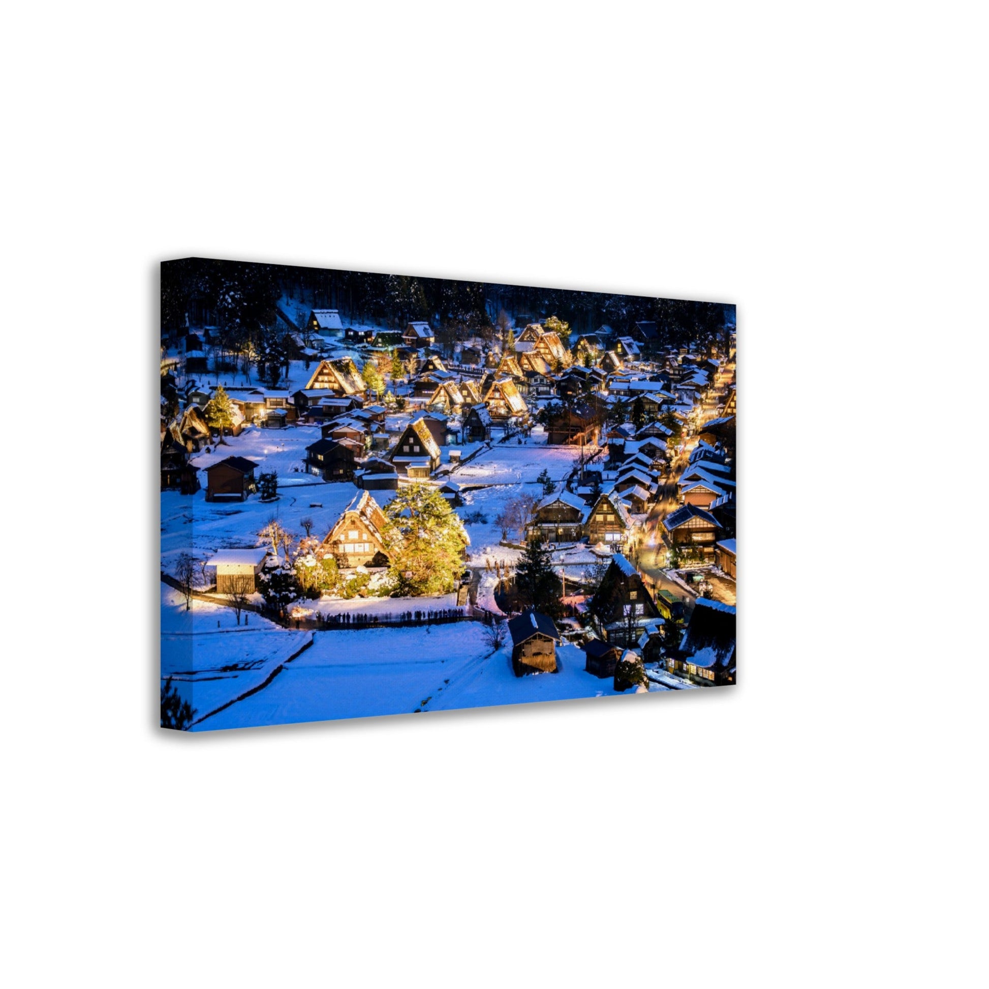 Thin Canvas - Hirakawago in Central Japan view at night - WINTER in JAPAN - Green Forest Home