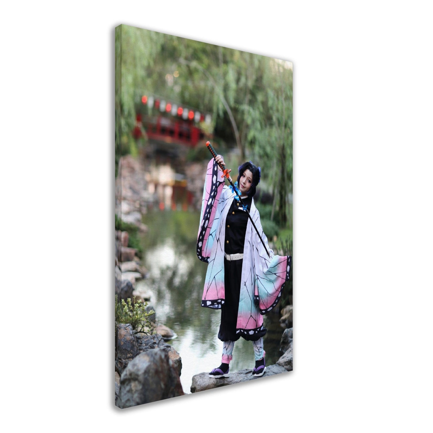 Thin Canvas - Japan anime cosplay portrait of girl with comic costume with Japanese theme garden - JAPAN - Green Forest Home