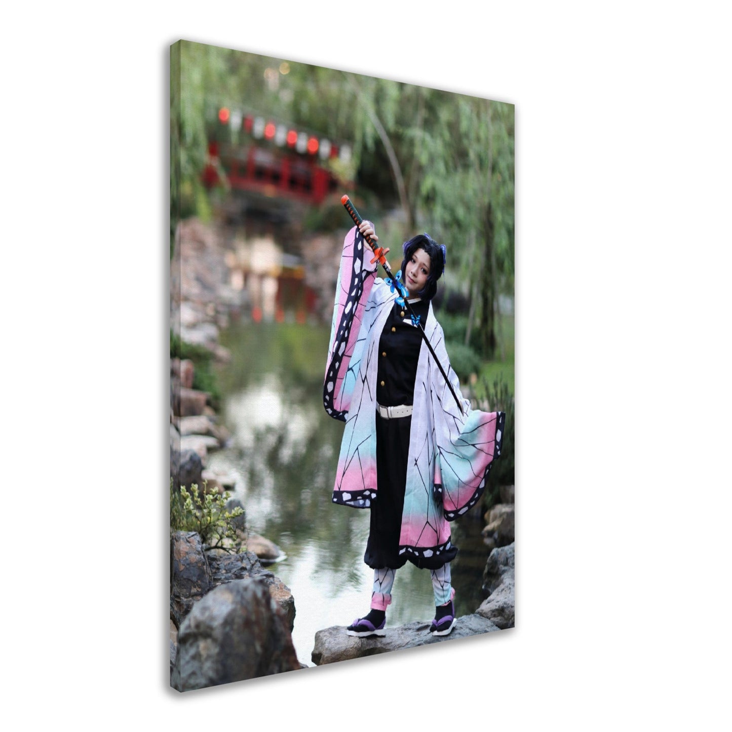 Thin Canvas - Japan anime cosplay portrait of girl with comic costume with Japanese theme garden - JAPAN - Green Forest Home