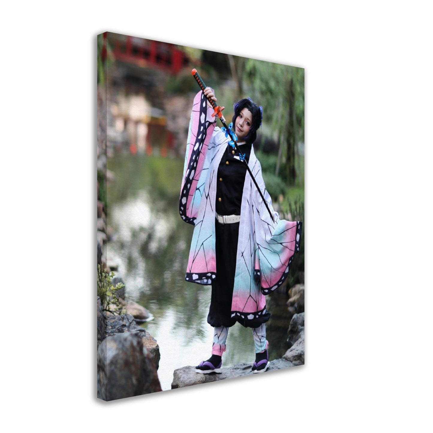 Thin Canvas - Japan anime cosplay portrait of girl with comic costume with Japanese theme garden - JAPAN - Green Forest Home