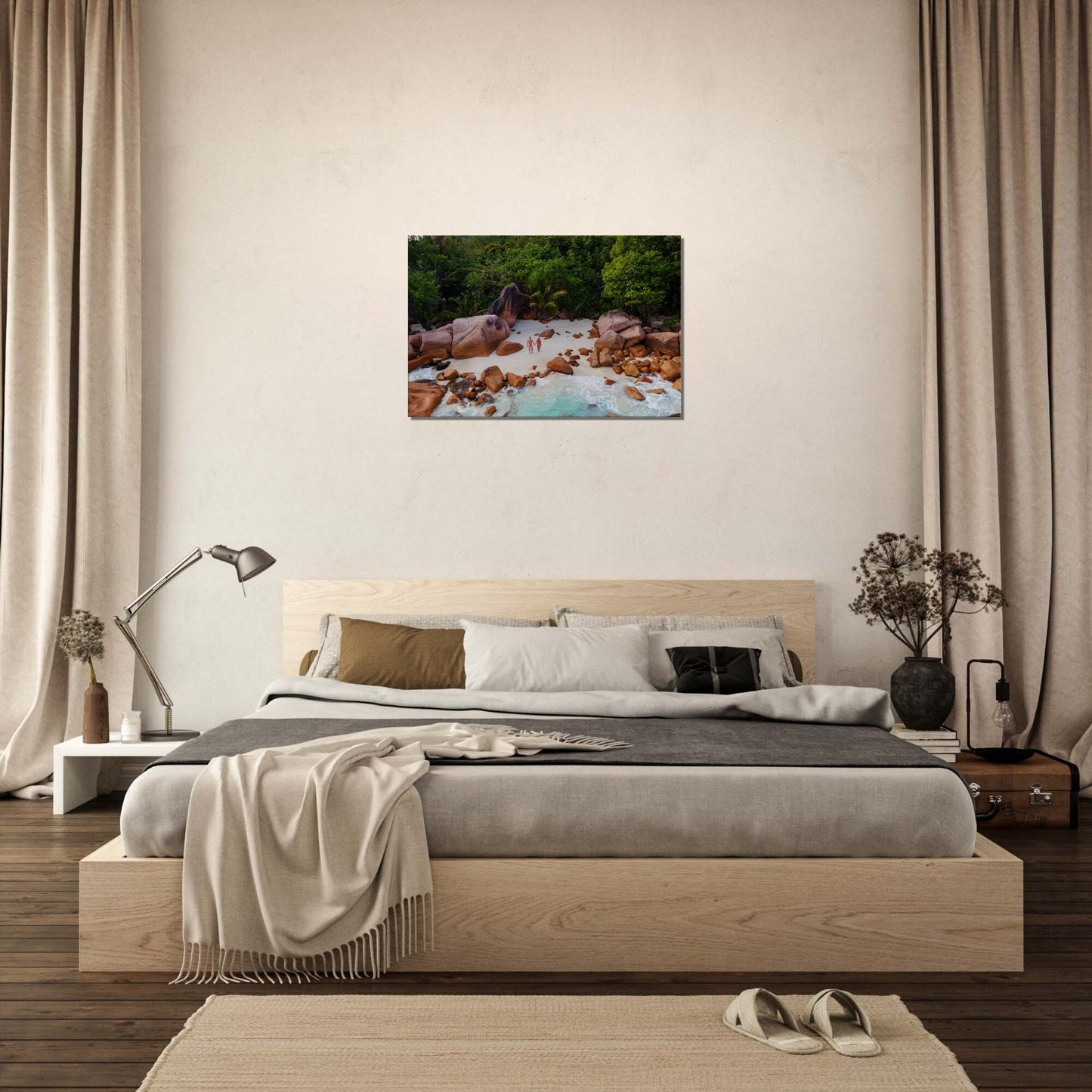 Thin Canvas - Praslin Seychelles (over 100 islands) tropical island with white beaches and palm trees - Indian Ocean - Green Forest Home