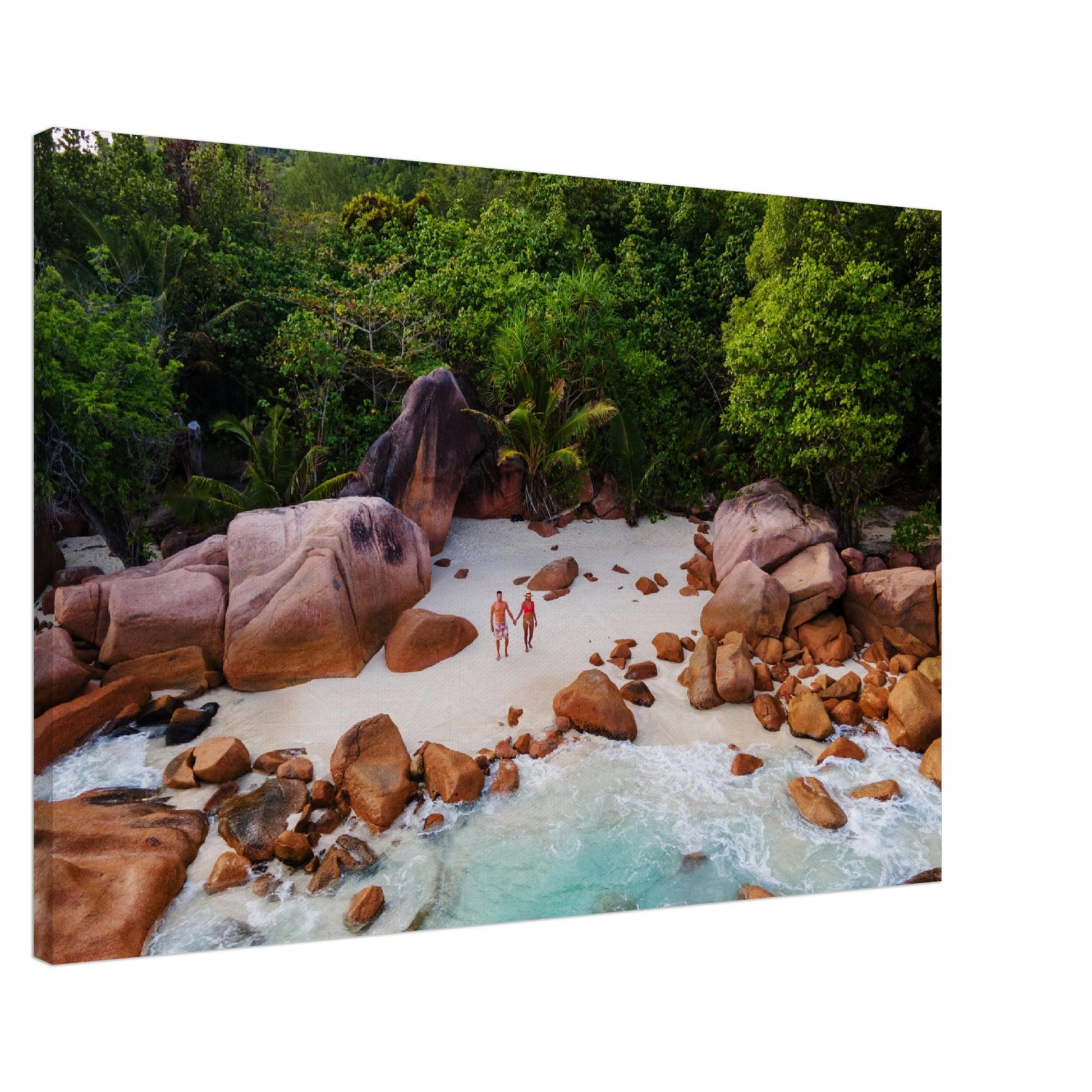 Thin Canvas - Praslin Seychelles (over 100 islands) tropical island with white beaches and palm trees - Indian Ocean - Green Forest Home