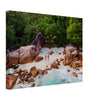 Thin Canvas - Praslin Seychelles (over 100 islands) tropical island with white beaches and palm trees - Indian Ocean - Green Forest Home