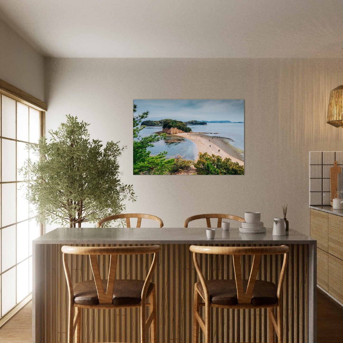 Thin Canvas - Shodoshima Angel road sea landscape in Shikoku - JAPAN - Green Forest Home