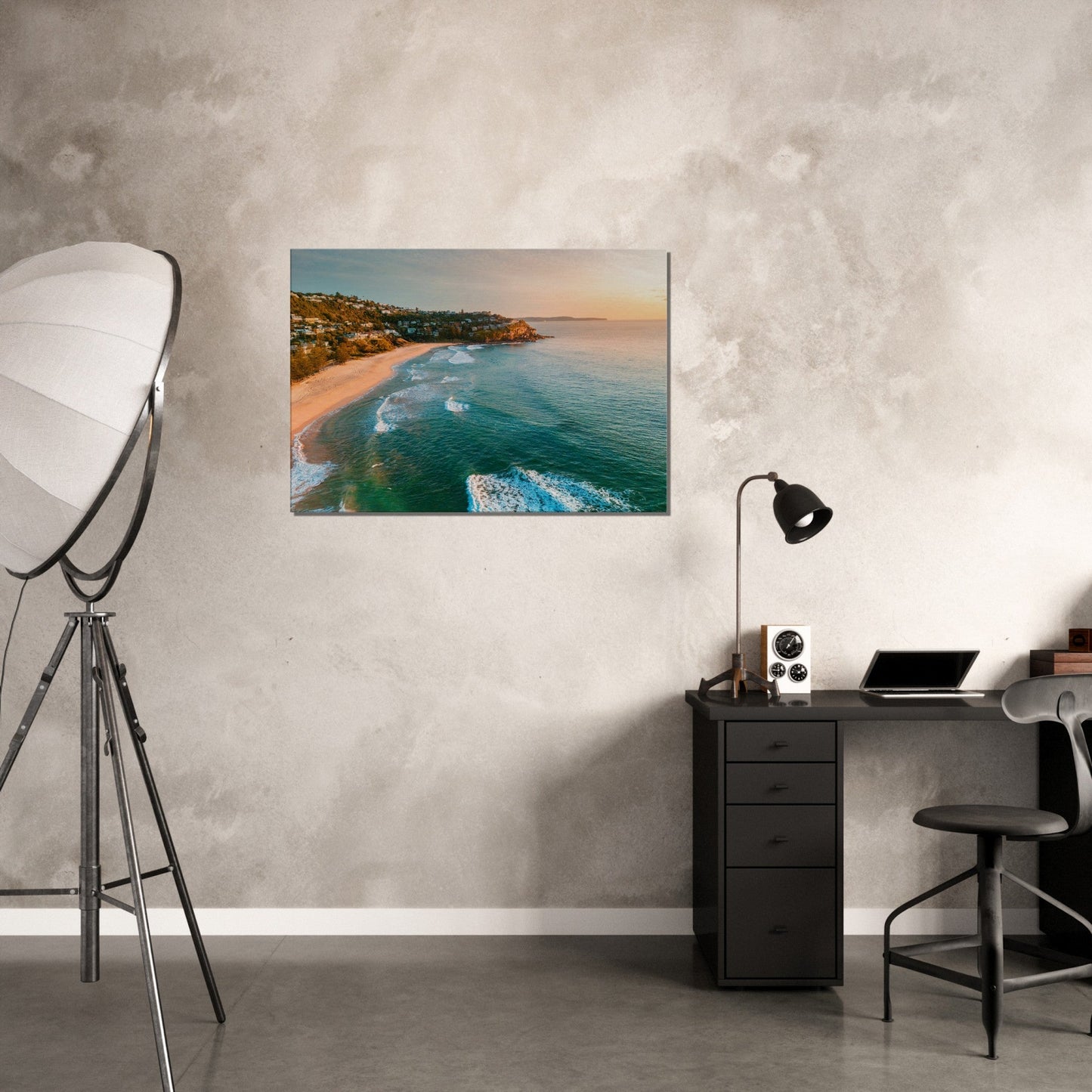 Thin Canvas - Sunrise sky morning aerial views of Whale Beach Northern beaches AUTRALIA - Green Forest Home