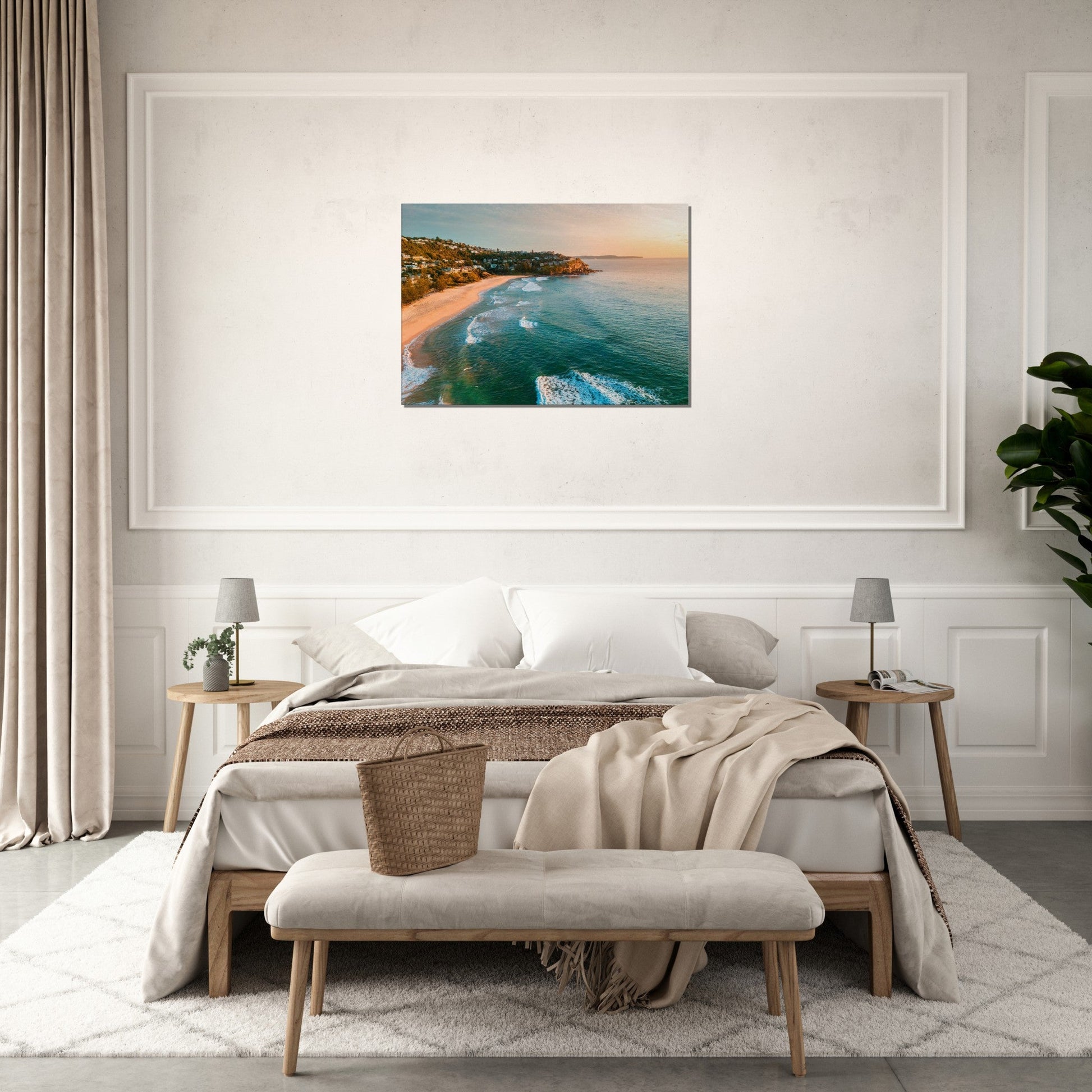 Thin Canvas - Sunrise sky morning aerial views of Whale Beach Northern beaches AUTRALIA - Green Forest Home