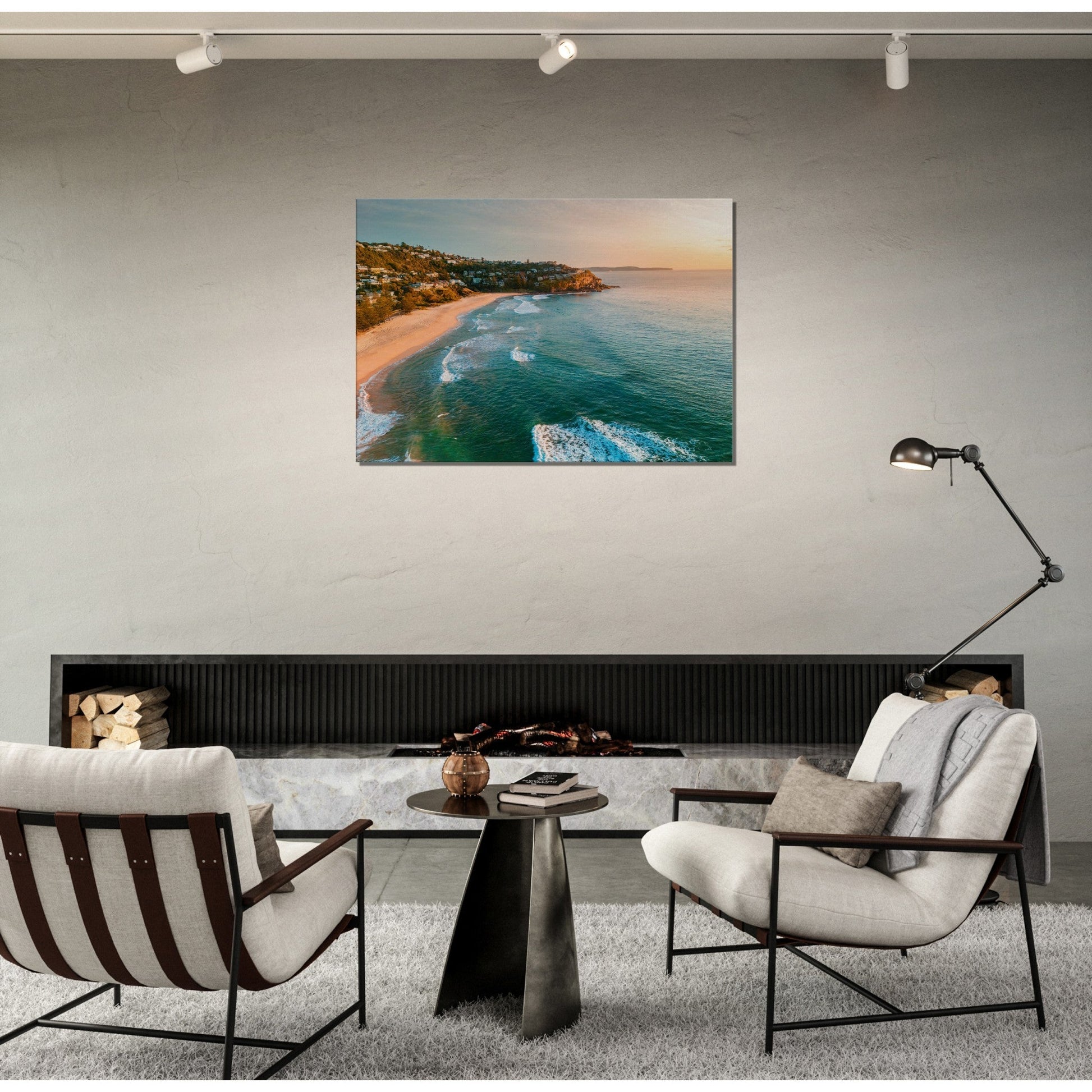 Thin Canvas - Sunrise sky morning aerial views of Whale Beach Northern beaches AUTRALIA - Green Forest Home