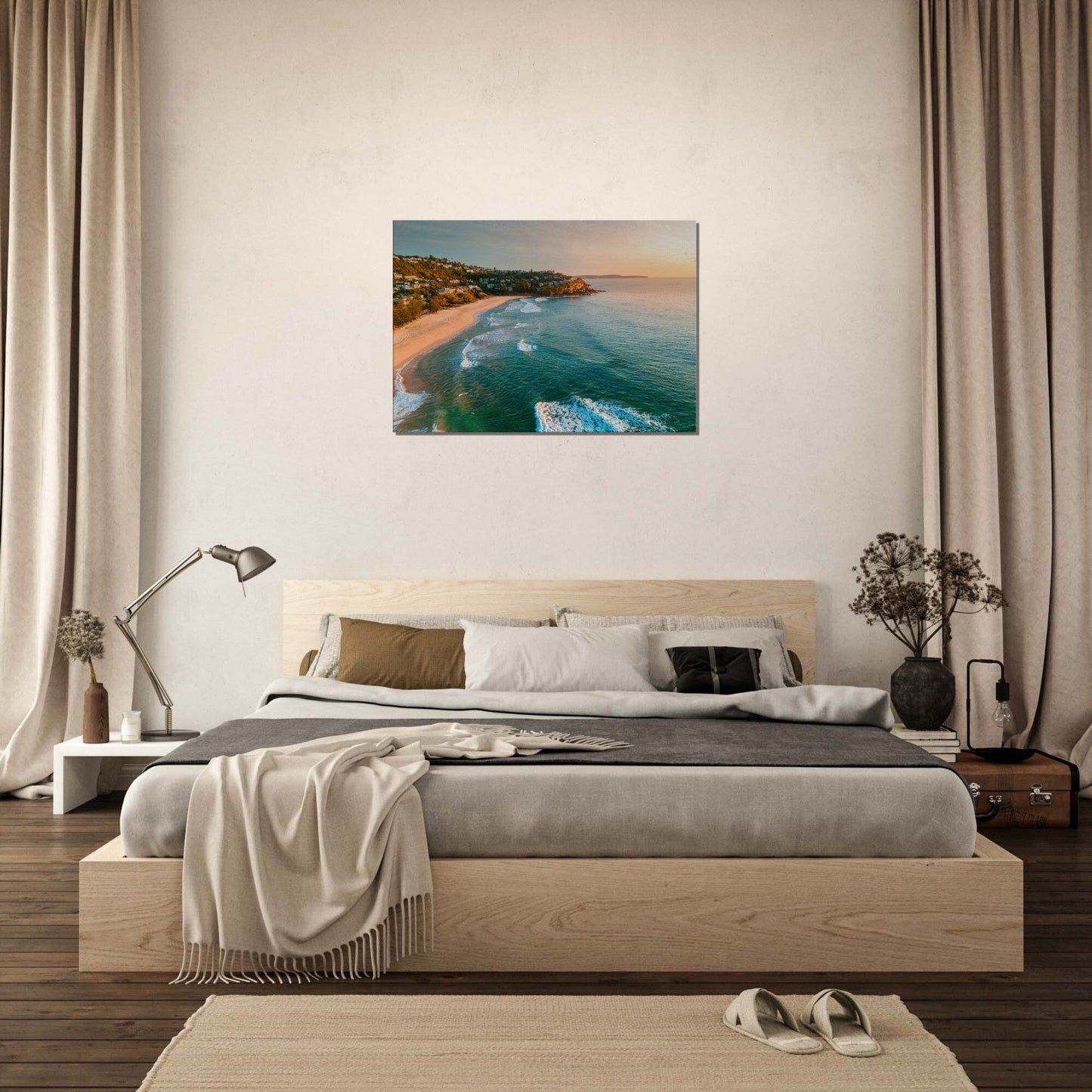 Thin Canvas - Sunrise sky morning aerial views of Whale Beach Northern beaches AUTRALIA - Green Forest Home