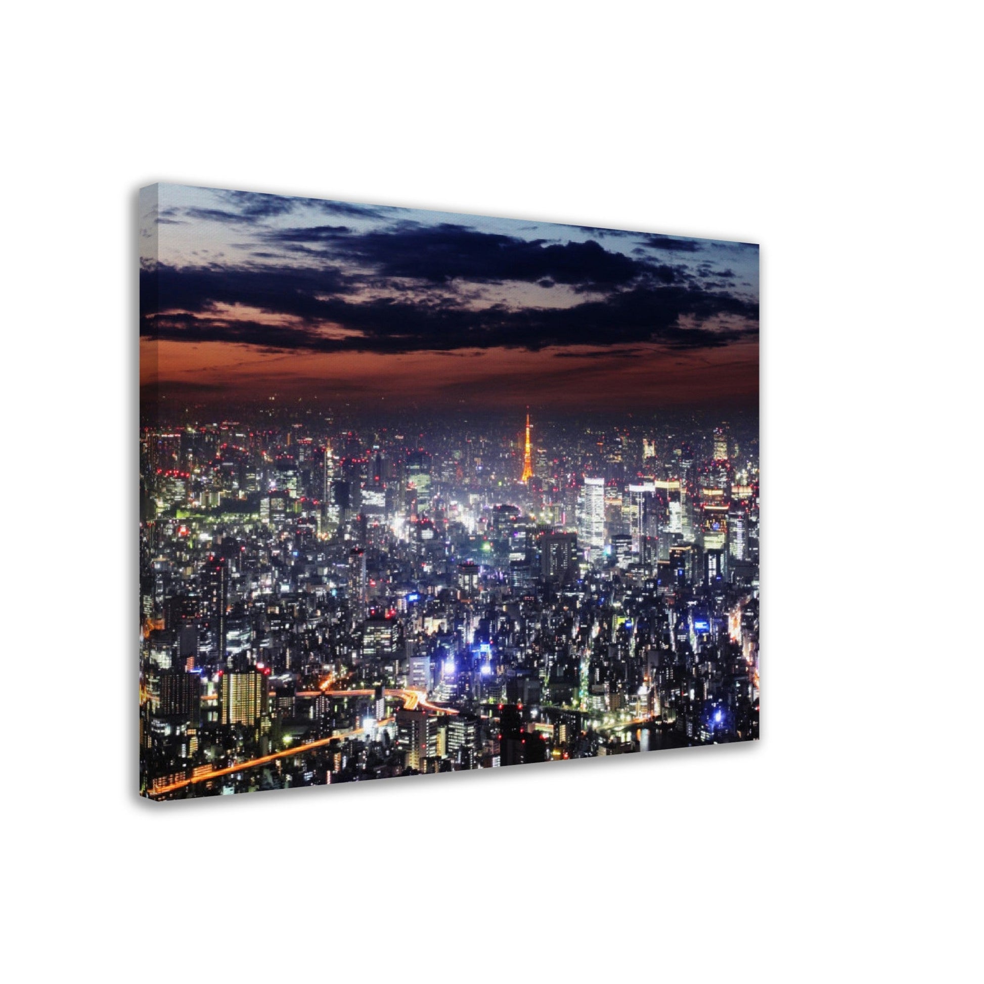 Thin Canvas - Tokyo skyline panorama at night from Tokyo Tower, Japan - Green Forest Home