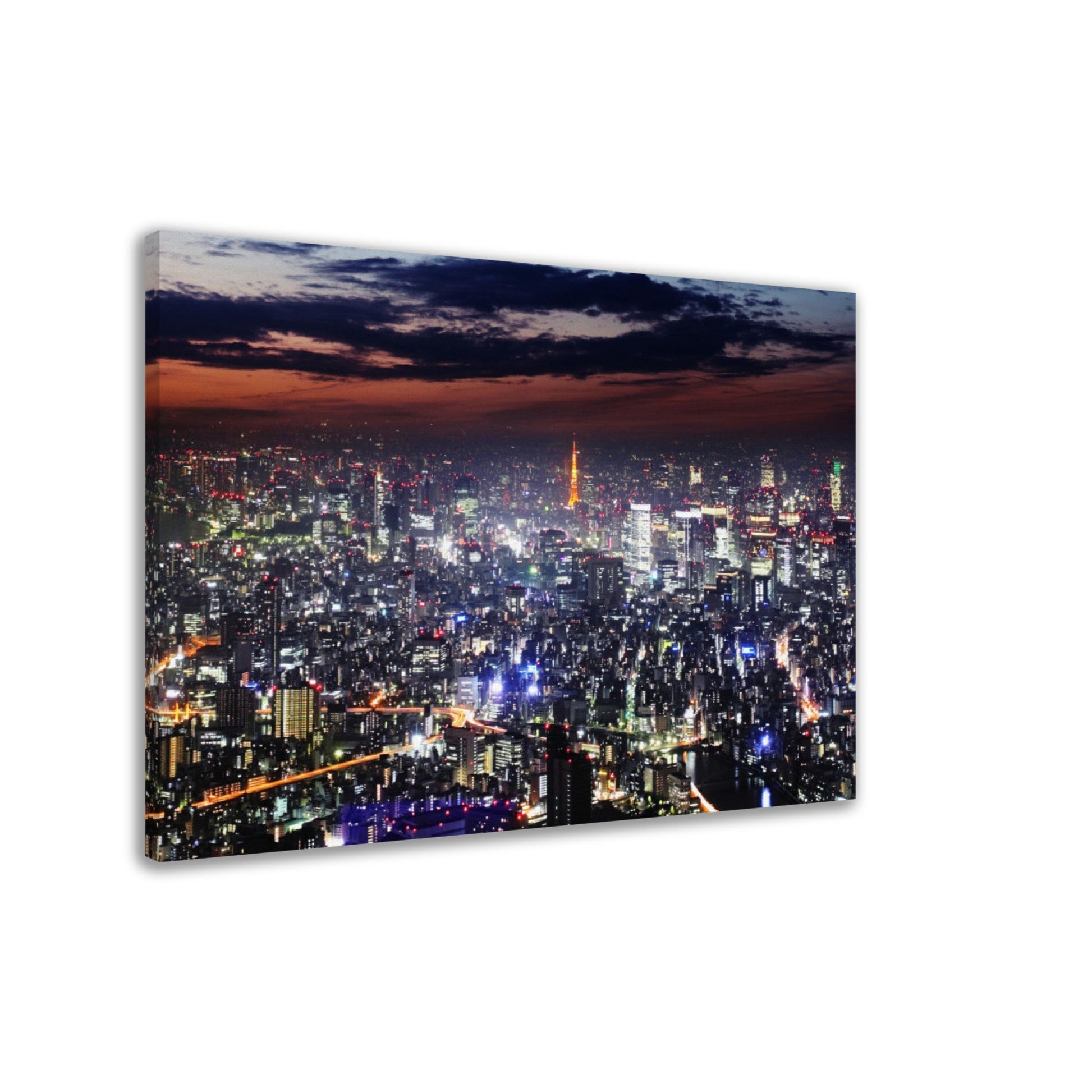 Thin Canvas - Tokyo skyline panorama at night from Tokyo Tower, Japan - Green Forest Home