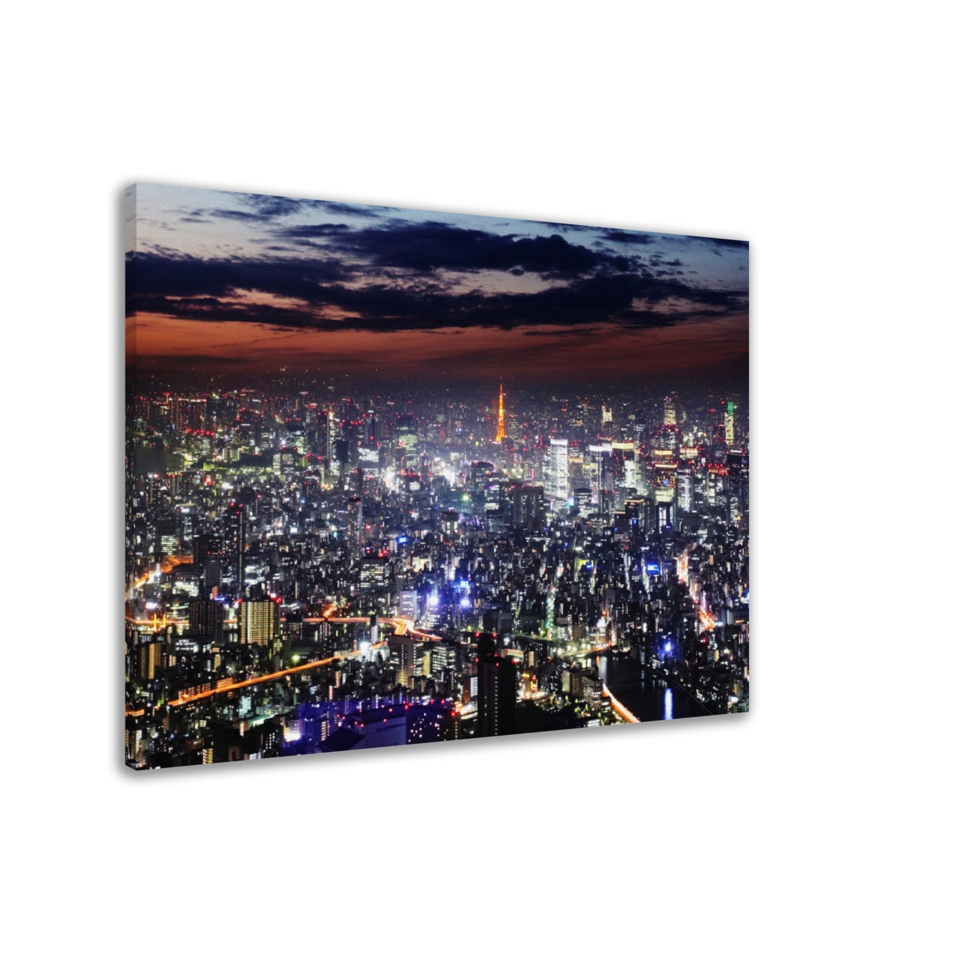 Thin Canvas - Tokyo skyline panorama at night from Tokyo Tower, Japan - Green Forest Home