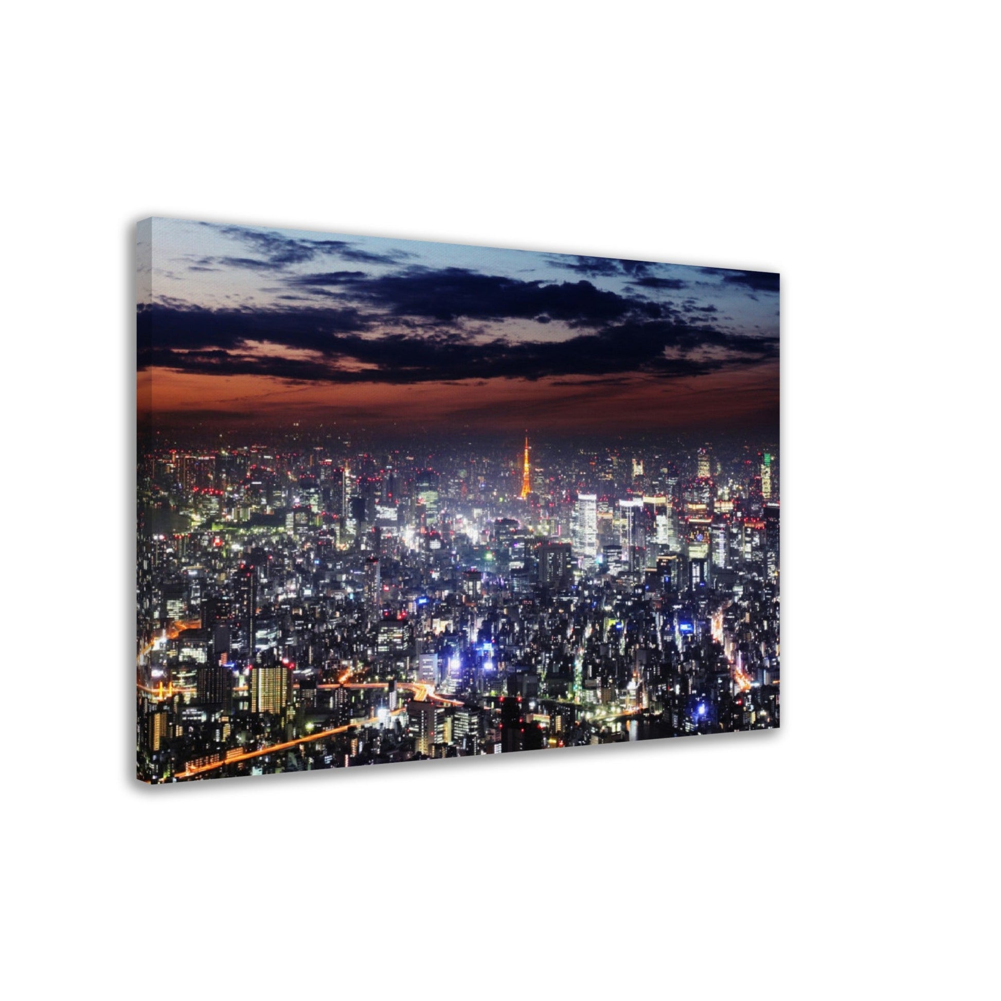 Thin Canvas - Tokyo skyline panorama at night from Tokyo Tower, Japan - Green Forest Home