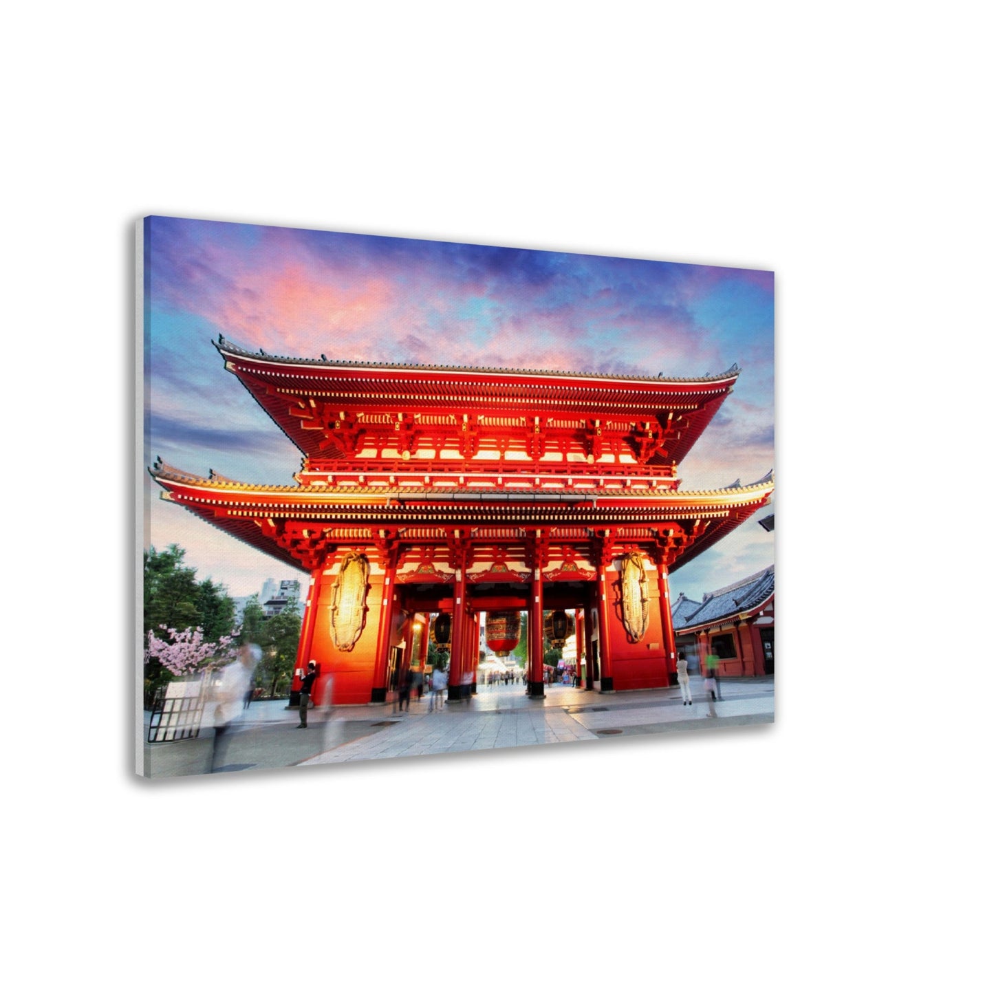 Thin Canvas - Tokyo - The ancient Buddhist Temple - Asakusa Temple - dedicated to Kannon, the Bodhisattva of compassion - JAPAN - Green Forest Home