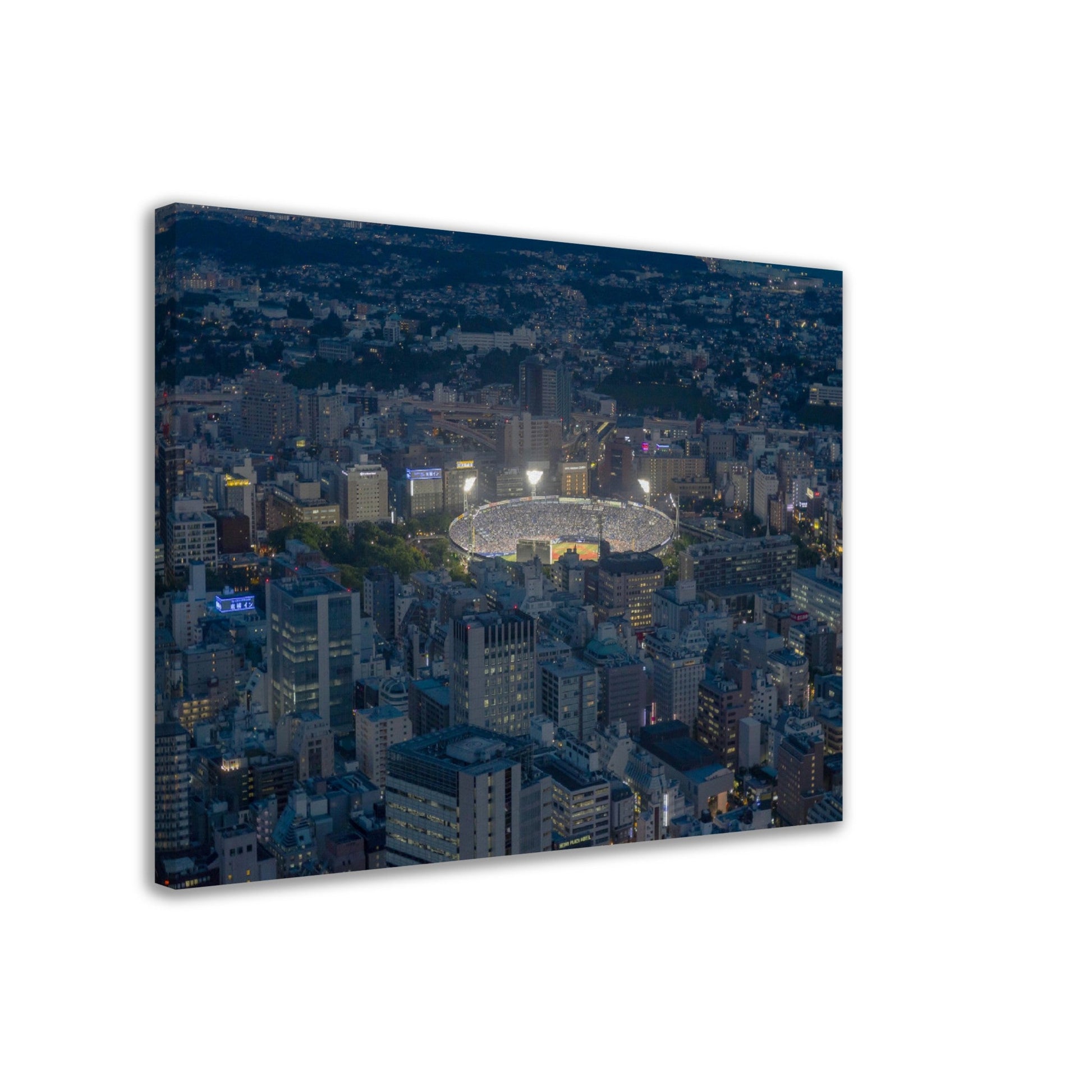 Thin Canvas - Yokohama baseball stadium viewed from the observation deck of Landmark Tower - Japan - Green Forest Home