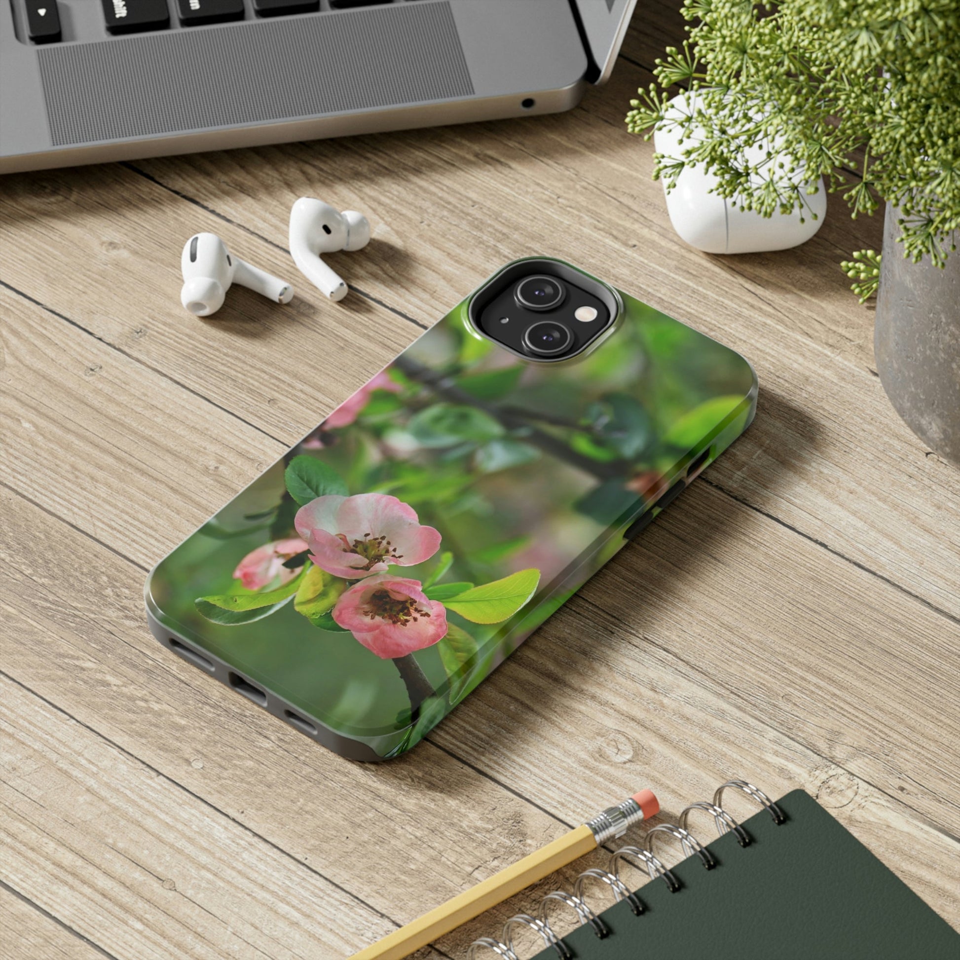 Tough Phone Cases, Case-Mate - Flowering quince ( Chaenomeles speciosa ) flowers. Rosaceae - JAPAN - Made in USA - Green Forest Home