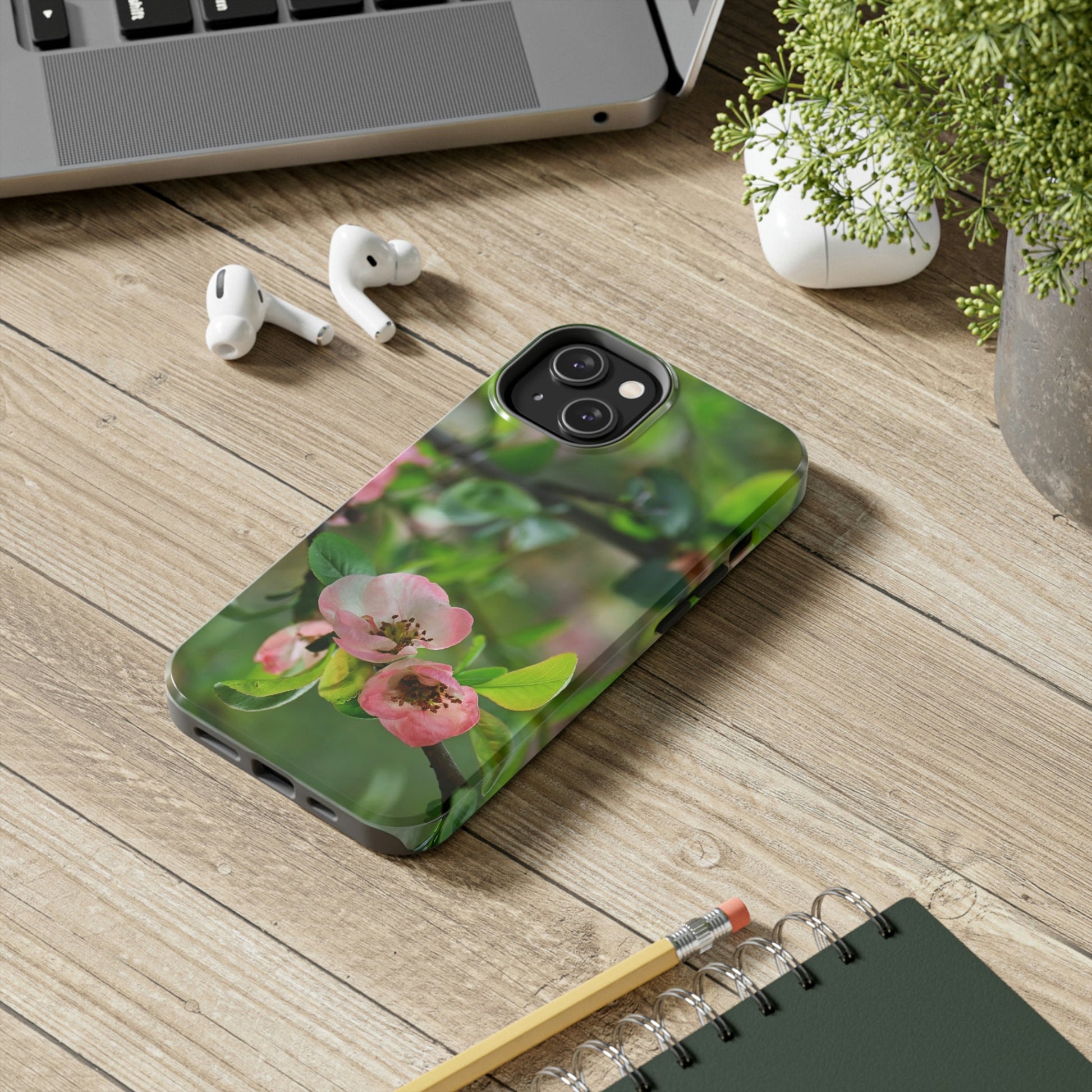 Tough Phone Cases, Case-Mate - Flowering quince ( Chaenomeles speciosa ) flowers. Rosaceae - JAPAN - Made in USA - Green Forest Home