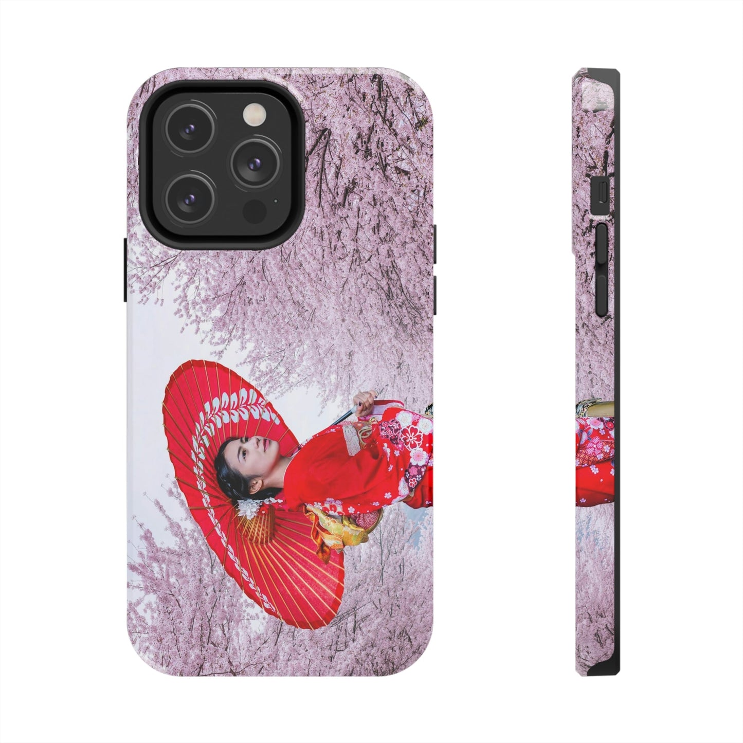 Tough Phone Cases, Case-Mate - Woman wearing Japanese traditional kimono and cherry blossom background in spring, Japan - Made in USA - Green Forest Home