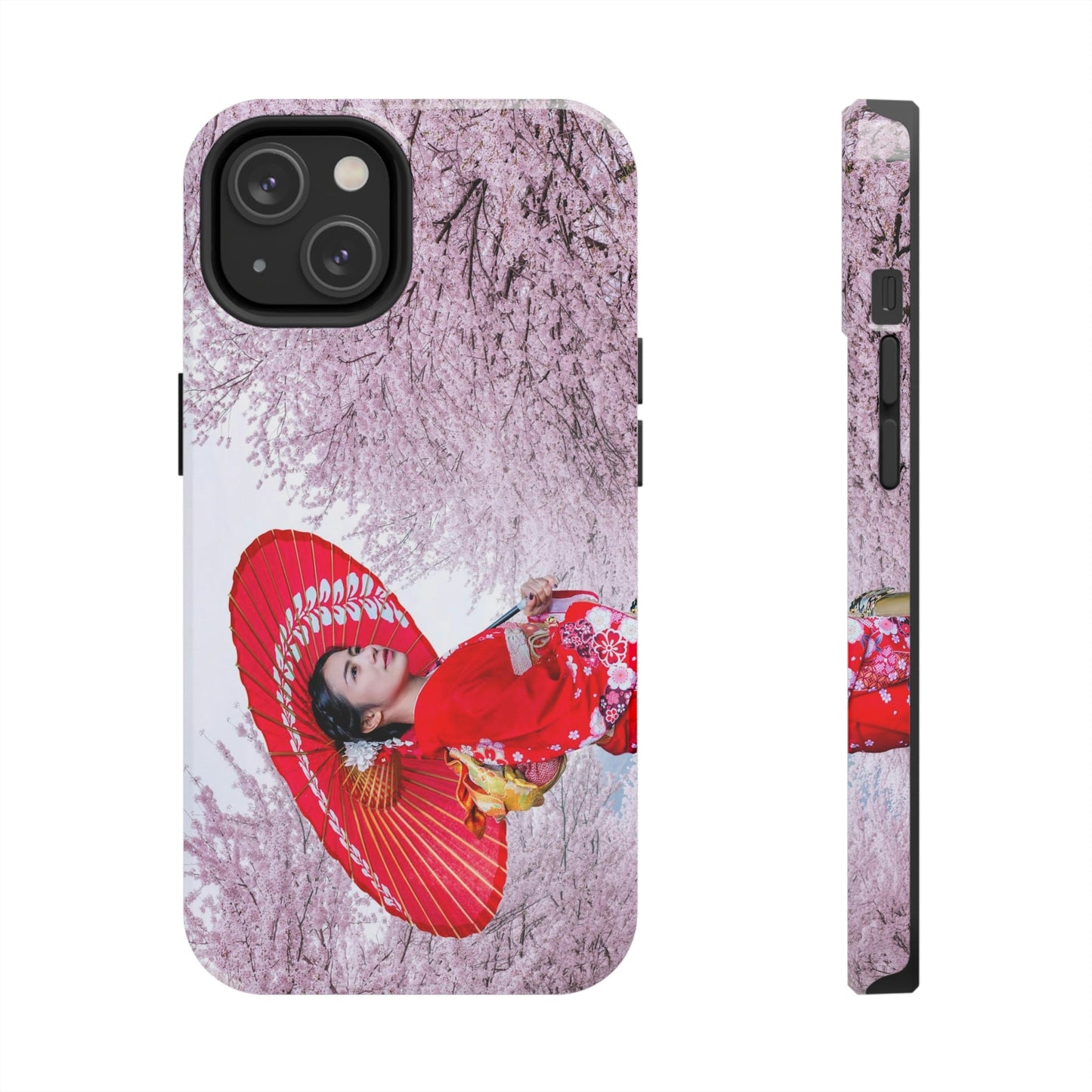 Tough Phone Cases, Case-Mate - Woman wearing Japanese traditional kimono and cherry blossom background in spring, Japan - Made in USA - Green Forest Home