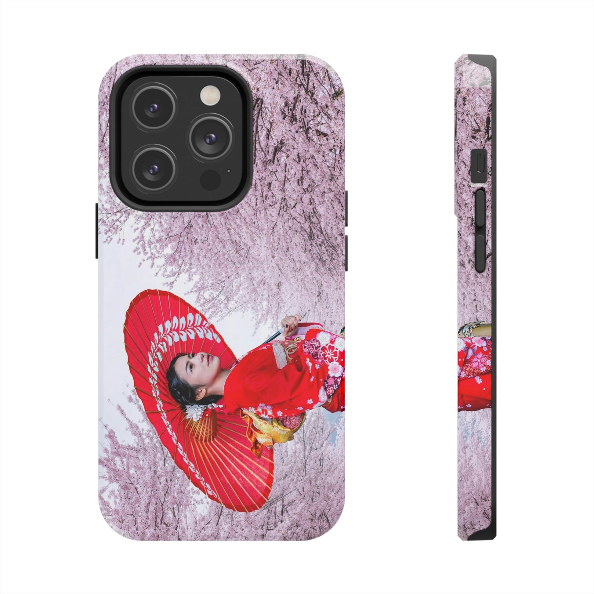 Tough Phone Cases, Case-Mate - Woman wearing Japanese traditional kimono and cherry blossom background in spring, Japan - Made in USA - Green Forest Home