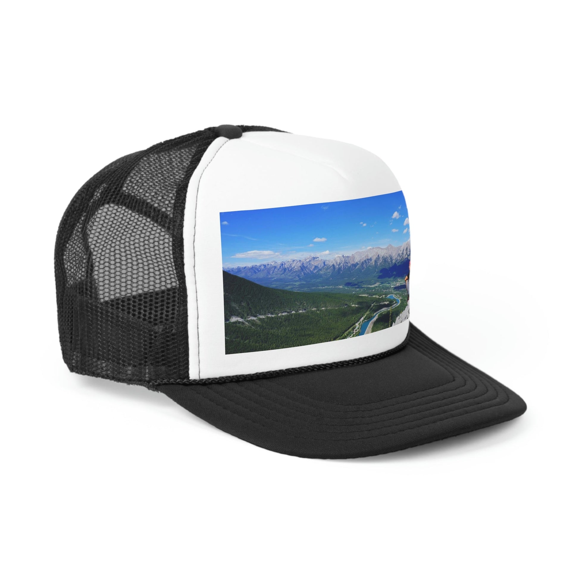 Trucker Caps - Printed in Canada - Moraine lake, Banff national park in the Rocky Mountains, Alberta, Canada - Green Forest Home