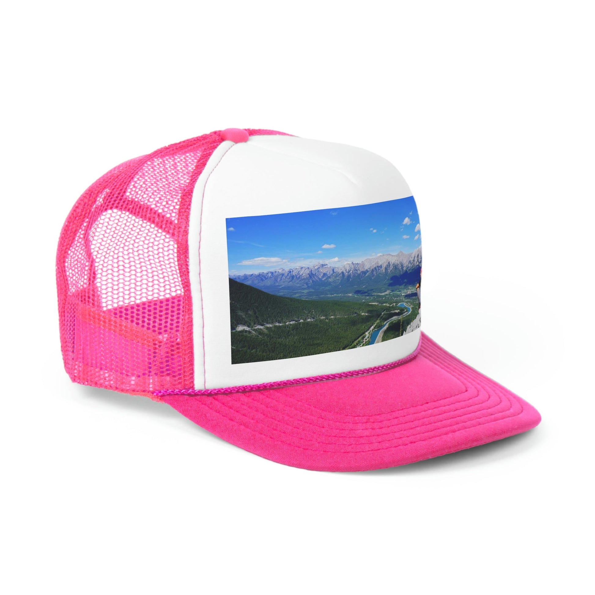 Trucker Caps - Printed in Canada - Moraine lake, Banff national park in the Rocky Mountains, Alberta, Canada - Green Forest Home