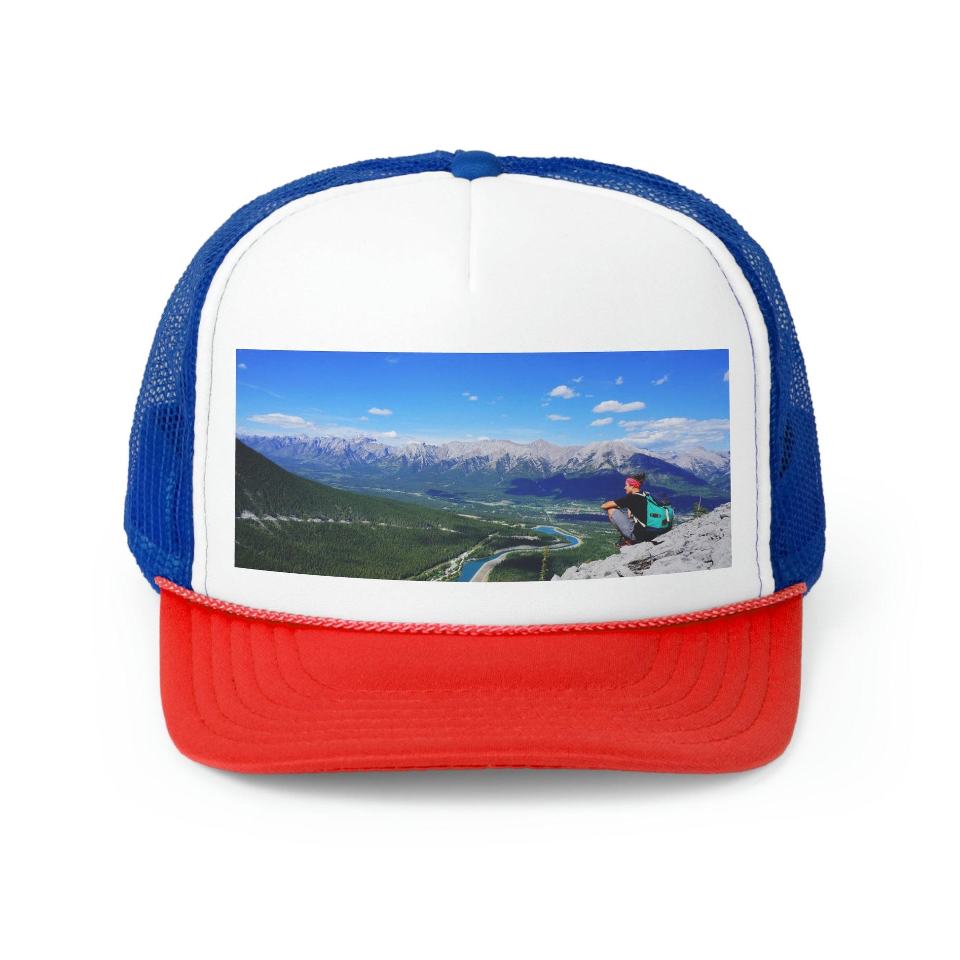 Trucker Caps - Printed in Canada - Moraine lake, Banff national park in the Rocky Mountains, Alberta, Canada - Green Forest Home