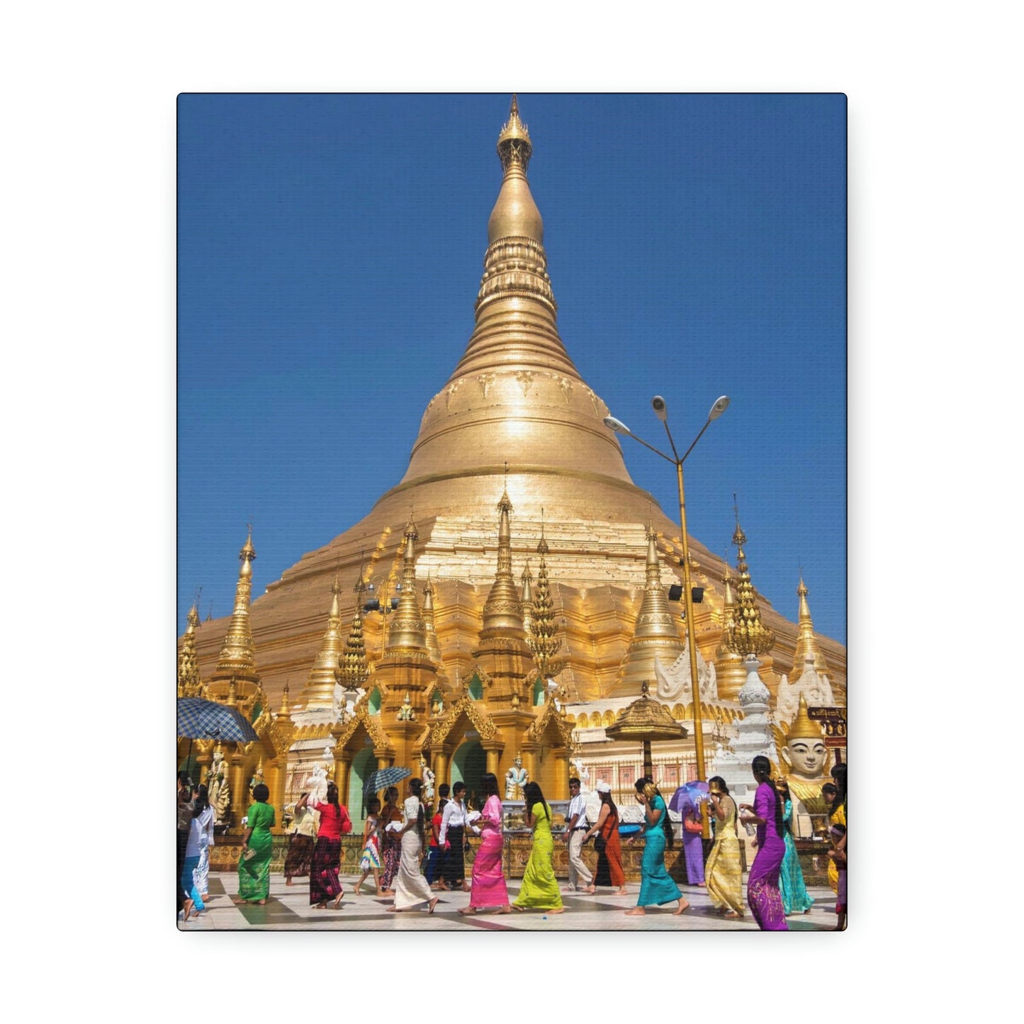 UK Print - Stretched Canvas - Myanmar (Burma) - The Shwedagon Pagoda - one of the worlds marvels - a shrine to the Buddha - Green Forest Home