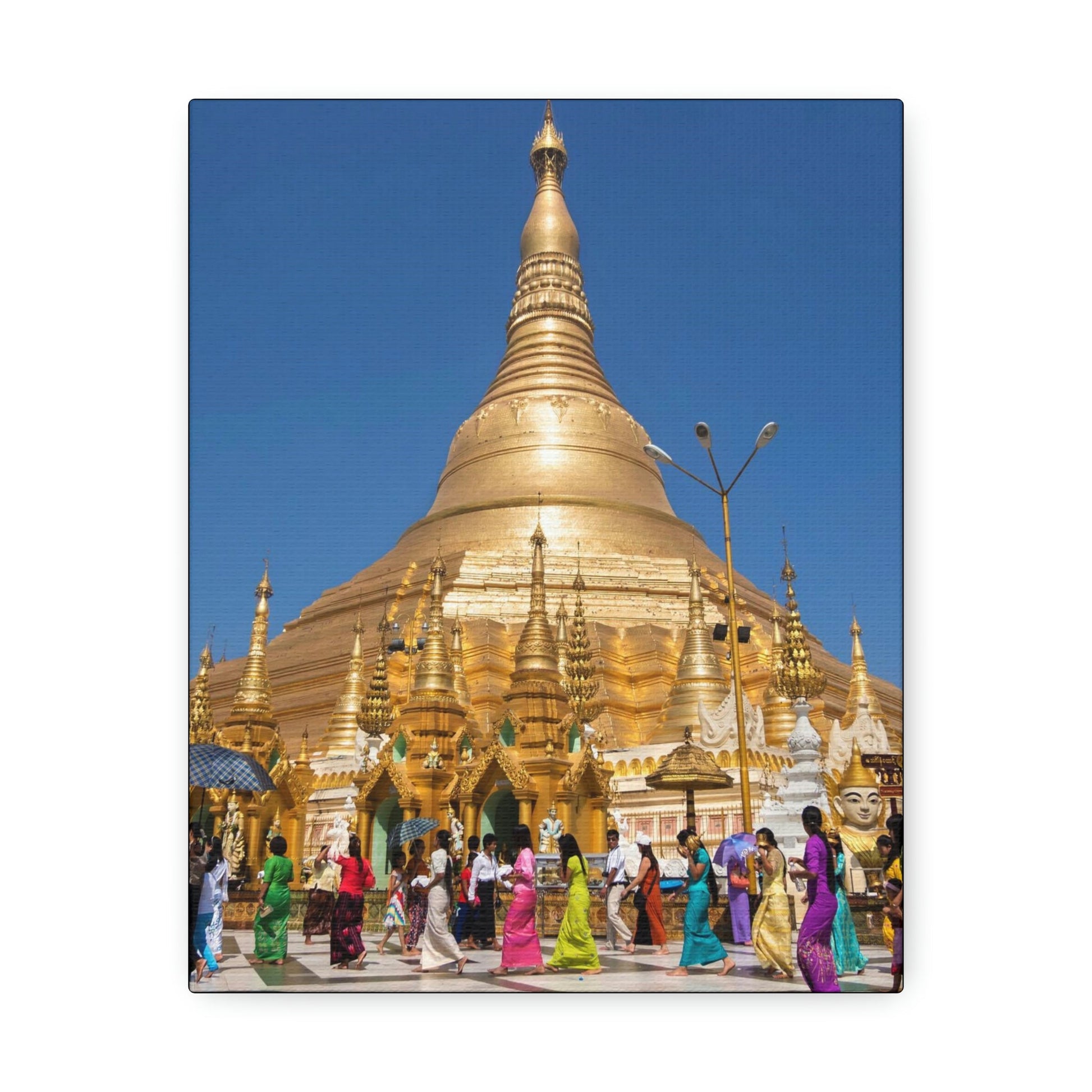 UK Print - Stretched Canvas - Myanmar (Burma) - The Shwedagon Pagoda - one of the worlds marvels - a shrine to the Buddha - Green Forest Home