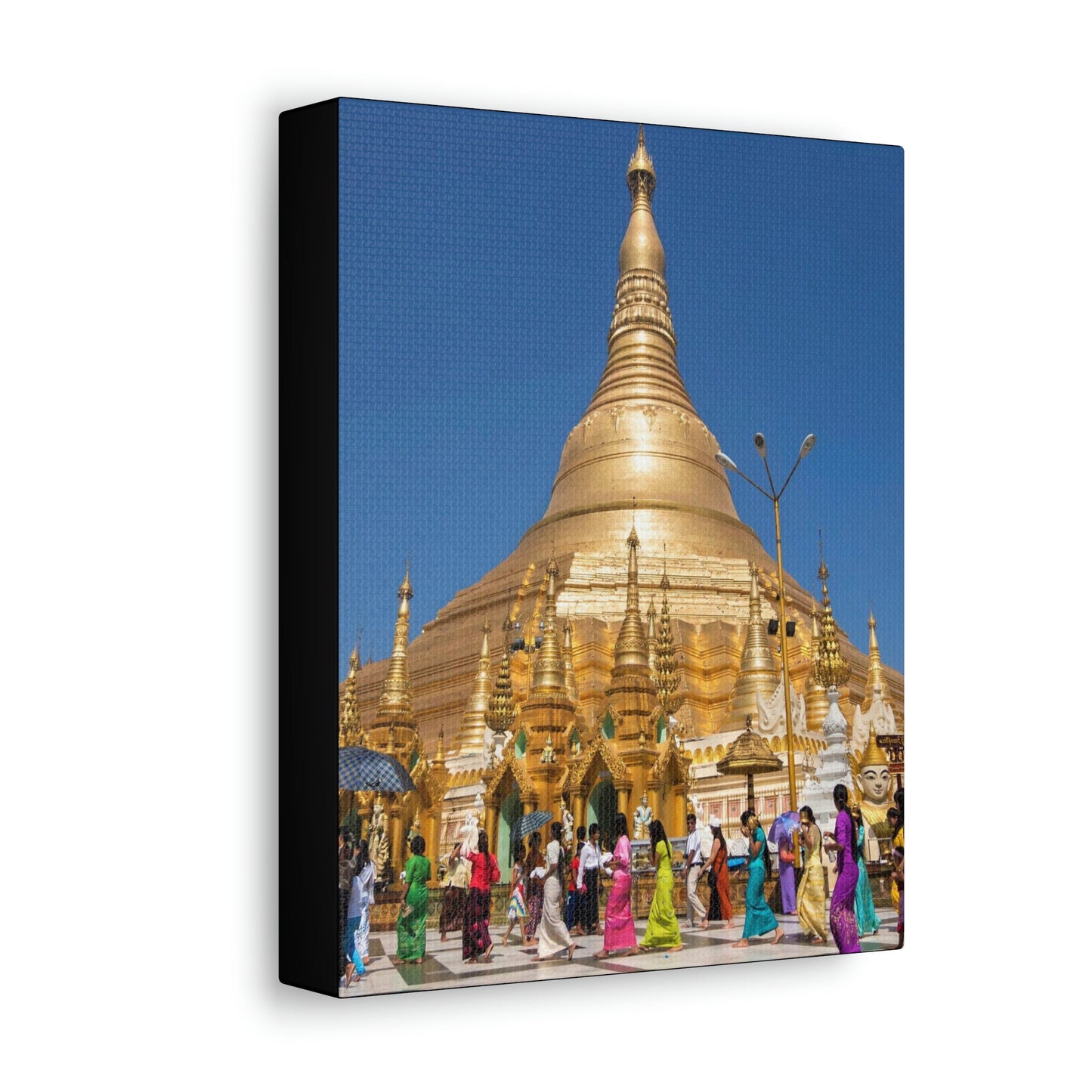 UK Print - Stretched Canvas - Myanmar (Burma) - The Shwedagon Pagoda - one of the worlds marvels - a shrine to the Buddha - Green Forest Home