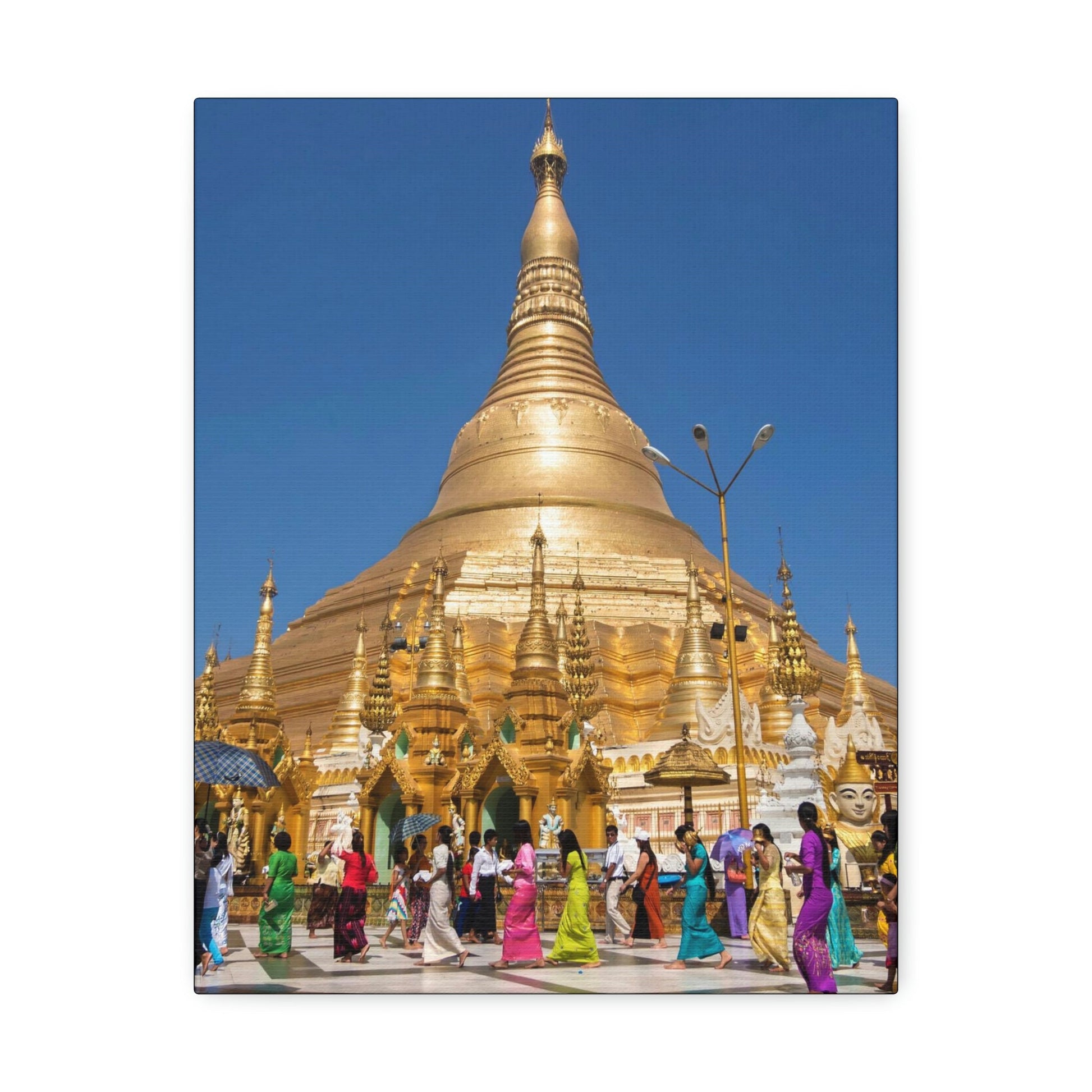 UK Print - Stretched Canvas - Myanmar (Burma) - The Shwedagon Pagoda - one of the worlds marvels - a shrine to the Buddha - Green Forest Home