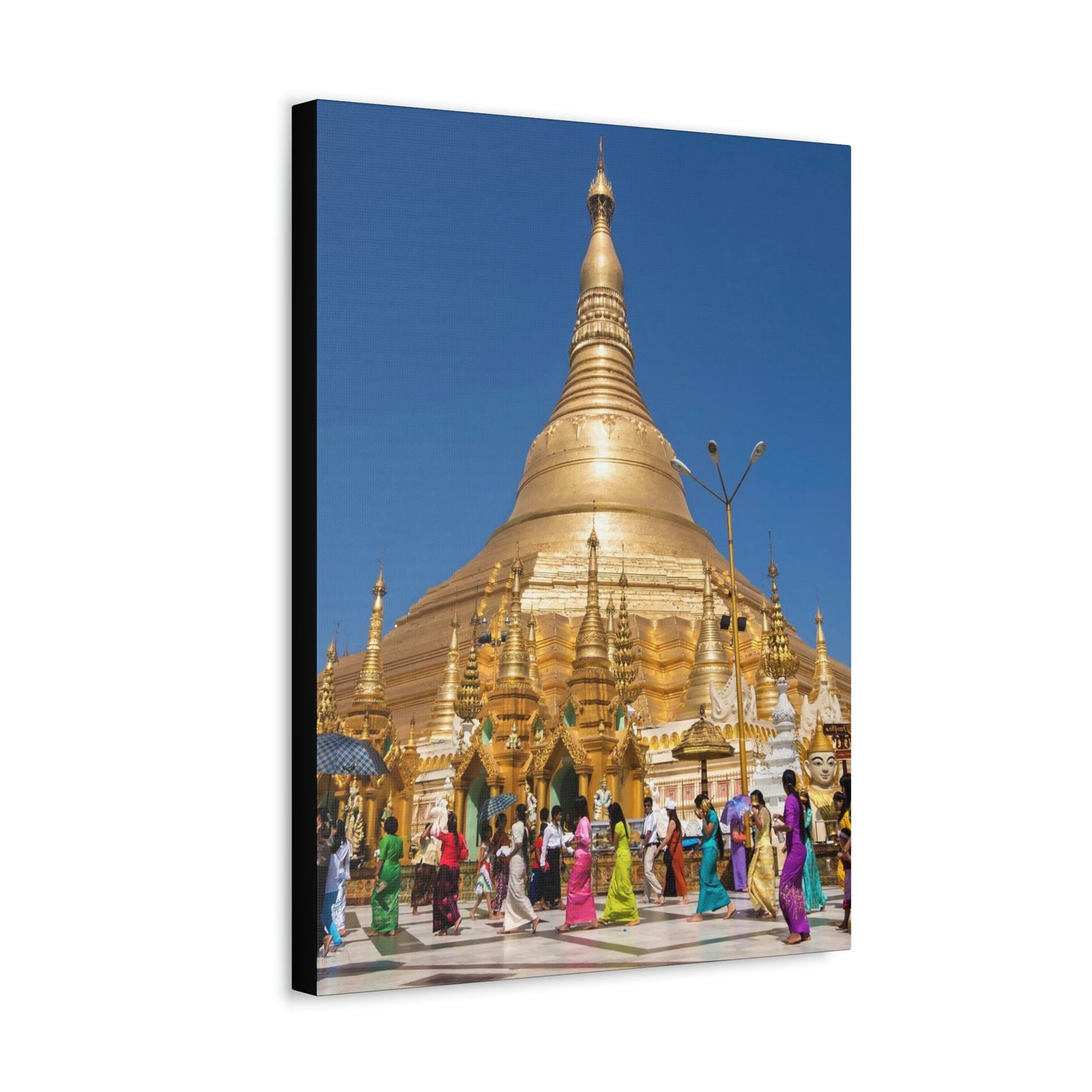 UK Print - Stretched Canvas - Myanmar (Burma) - The Shwedagon Pagoda - one of the worlds marvels - a shrine to the Buddha - Green Forest Home