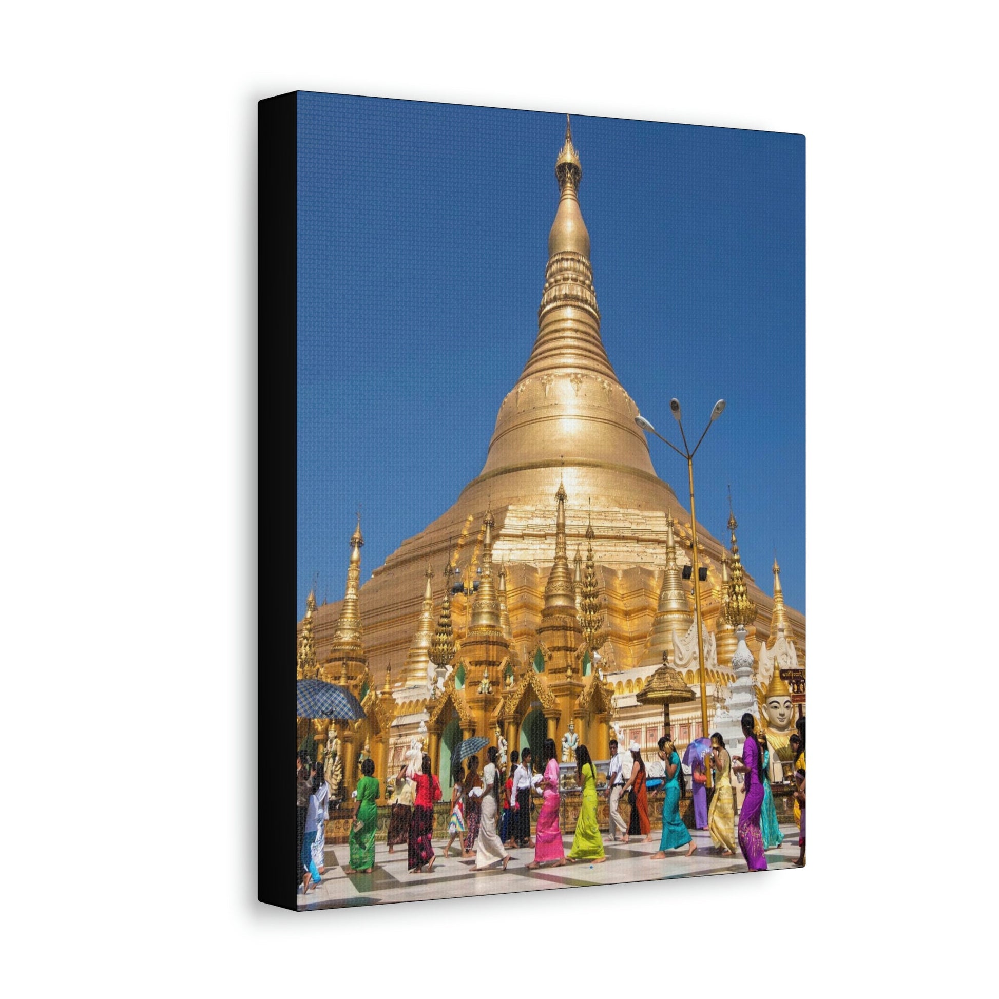 UK Print - Stretched Canvas - Myanmar (Burma) - The Shwedagon Pagoda - one of the worlds marvels - a shrine to the Buddha - Green Forest Home