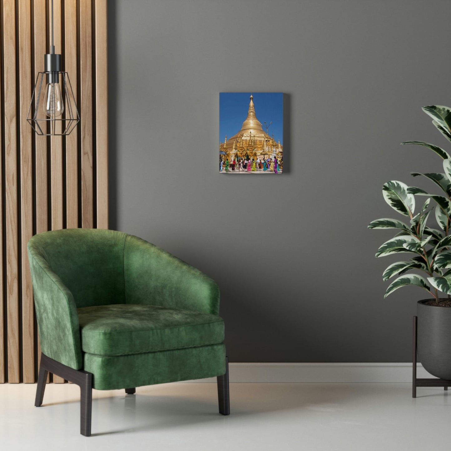 UK Print - Stretched Canvas - Myanmar (Burma) - The Shwedagon Pagoda - one of the worlds marvels - a shrine to the Buddha - Green Forest Home