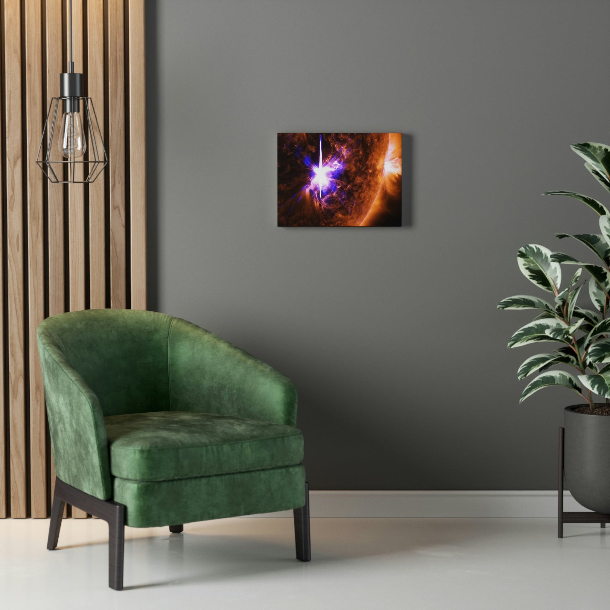 UK Print - Stretched Canvas - NASA/ESA - Marvels of the Space TELESCOPES - Huge solar flare - Green Forest Home