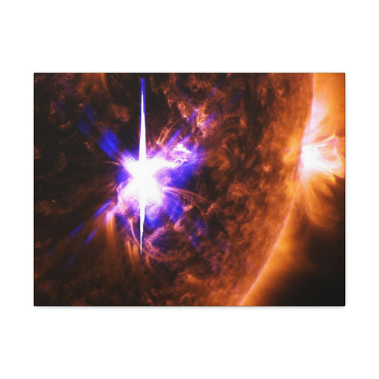 UK Print - Stretched Canvas - NASA/ESA - Marvels of the Space TELESCOPES - Huge solar flare - Green Forest Home