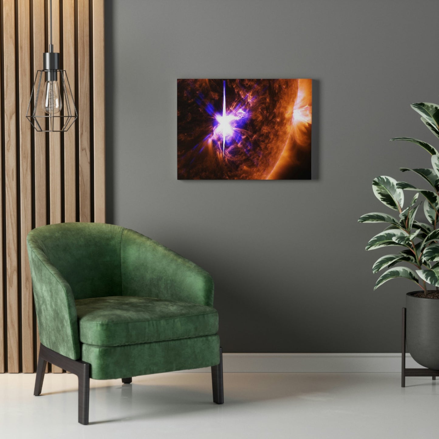 UK Print - Stretched Canvas - NASA/ESA - Marvels of the Space TELESCOPES - Huge solar flare - Green Forest Home