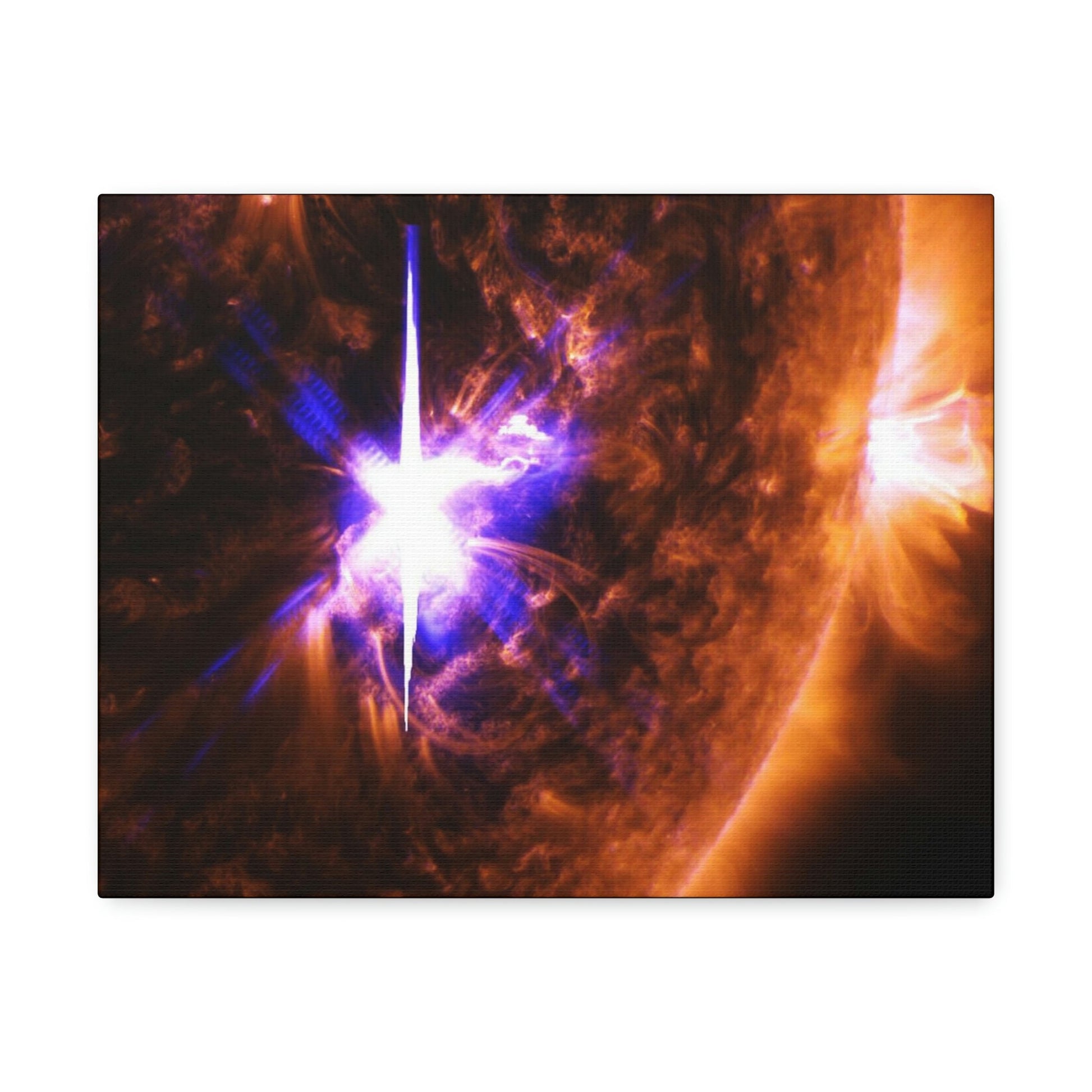 UK Print - Stretched Canvas - NASA/ESA - Marvels of the Space TELESCOPES - Huge solar flare - Green Forest Home